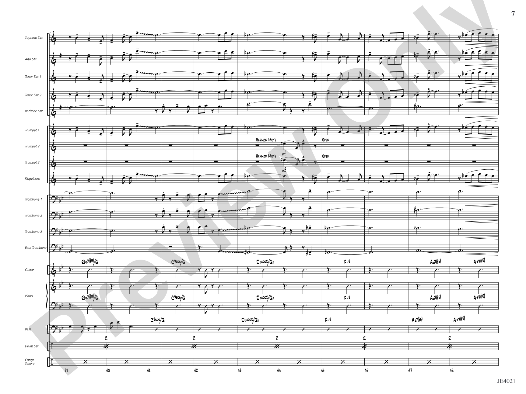 Techénko: Jazz Ensemble Conductor Score & Parts