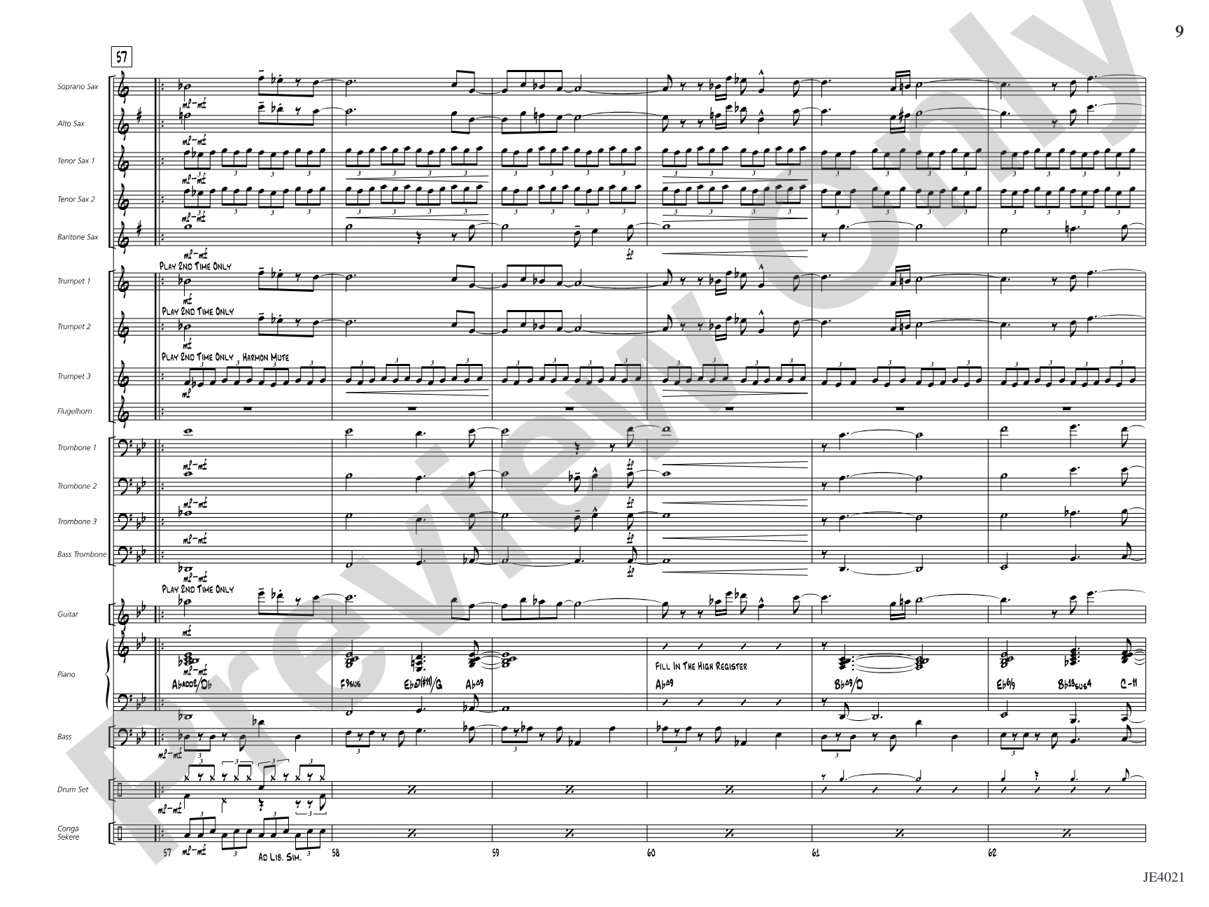 Techénko: Jazz Ensemble Conductor Score & Parts