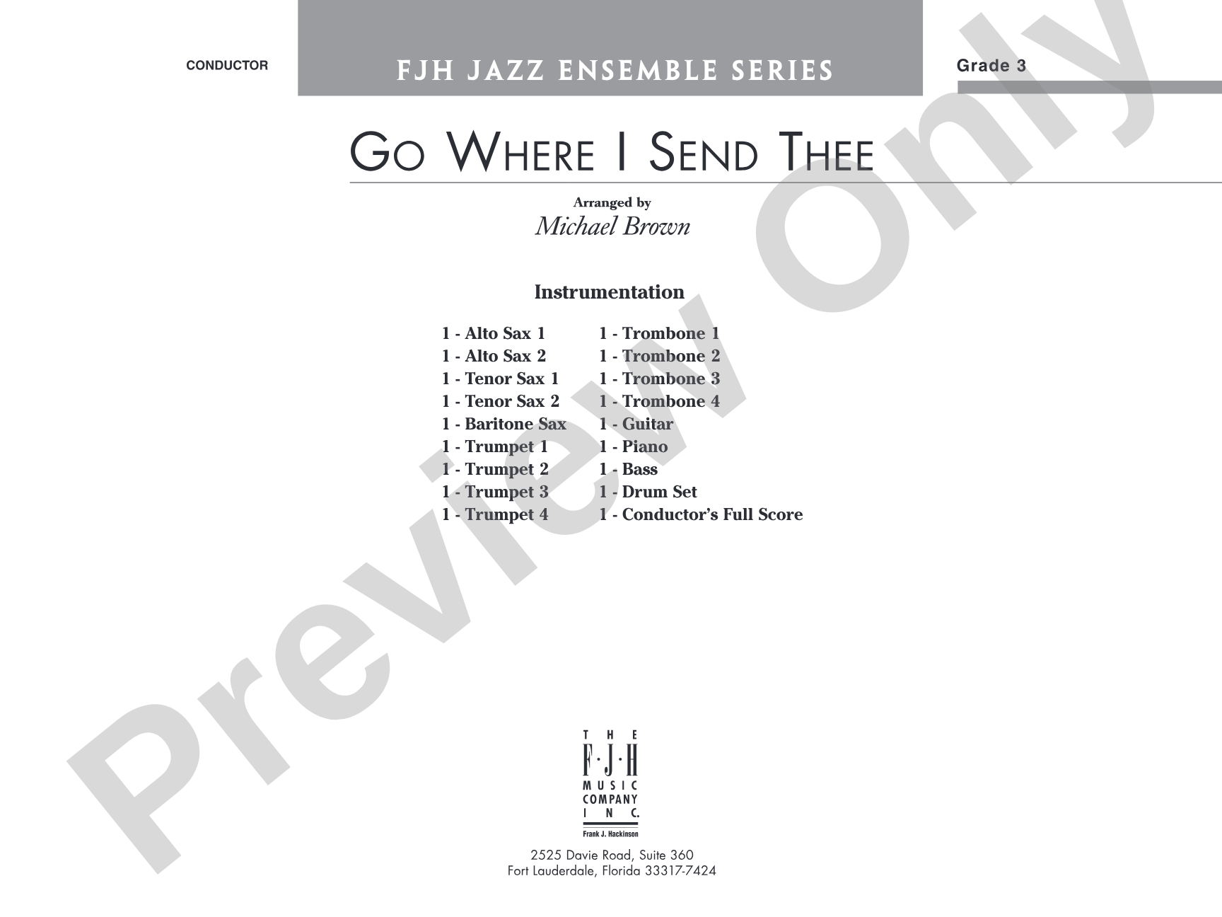 Go Where I Send Thee: Jazz Ensemble Conductor Score & Parts