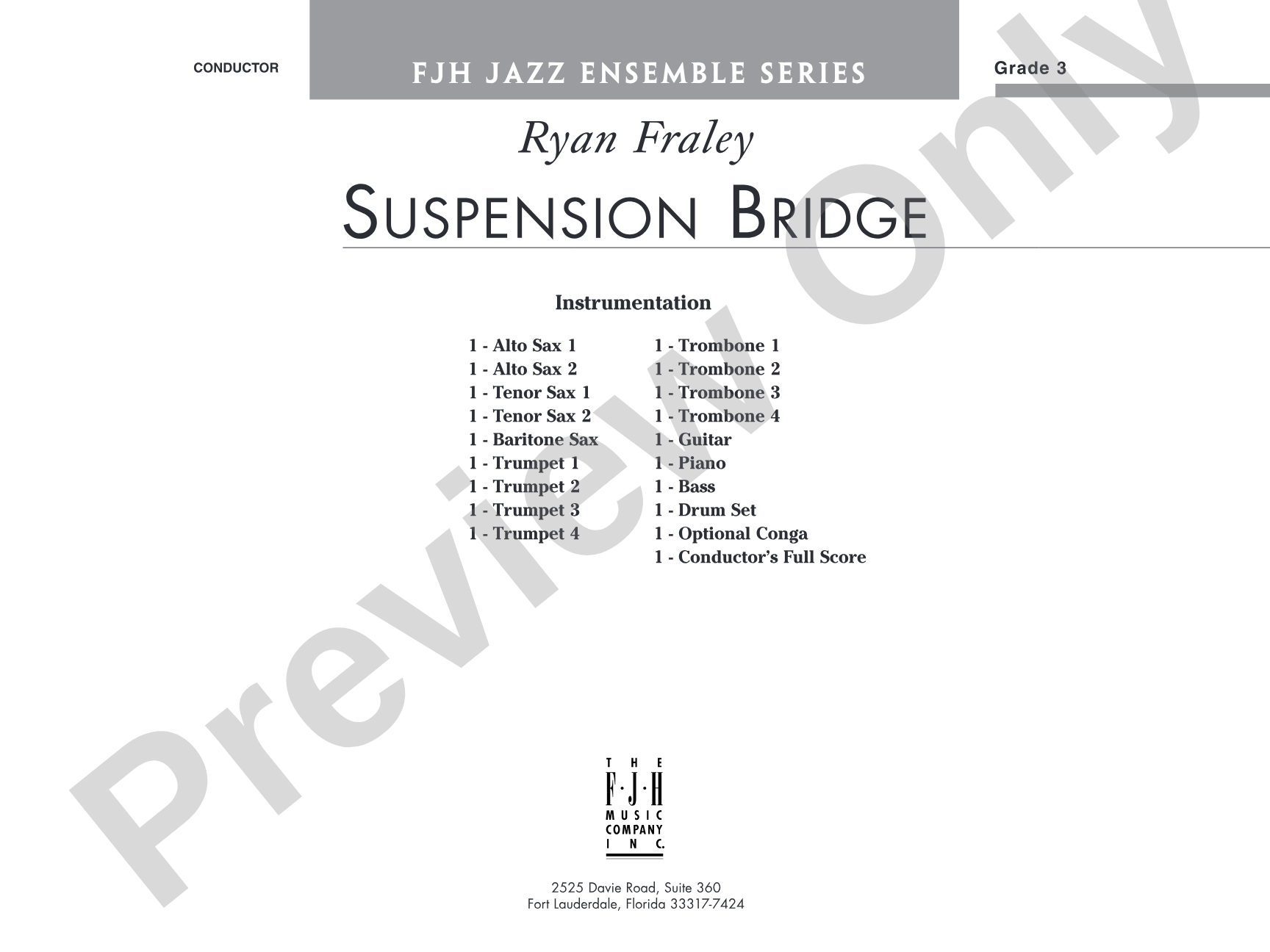 Suspension Bridge: Jazz Ensemble Conductor Score & Parts