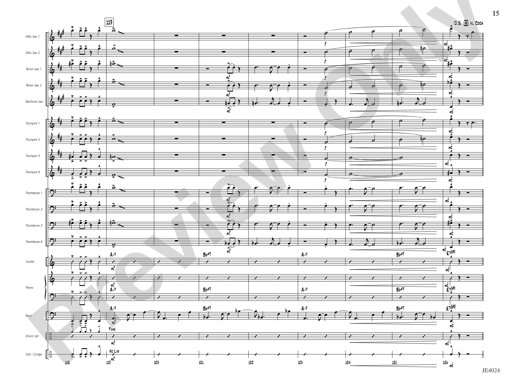 Suspension Bridge: Jazz Ensemble Conductor Score & Parts