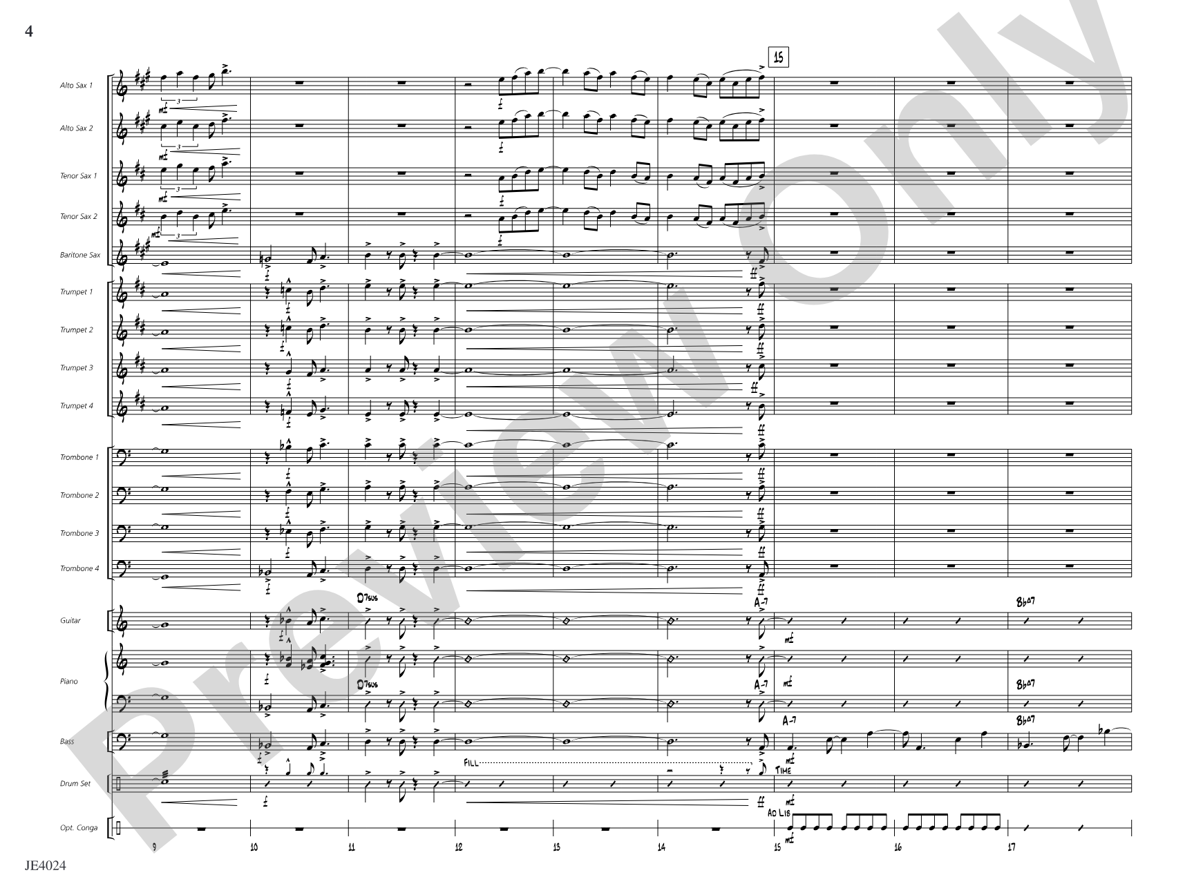 Suspension Bridge: Jazz Ensemble Conductor Score & Parts