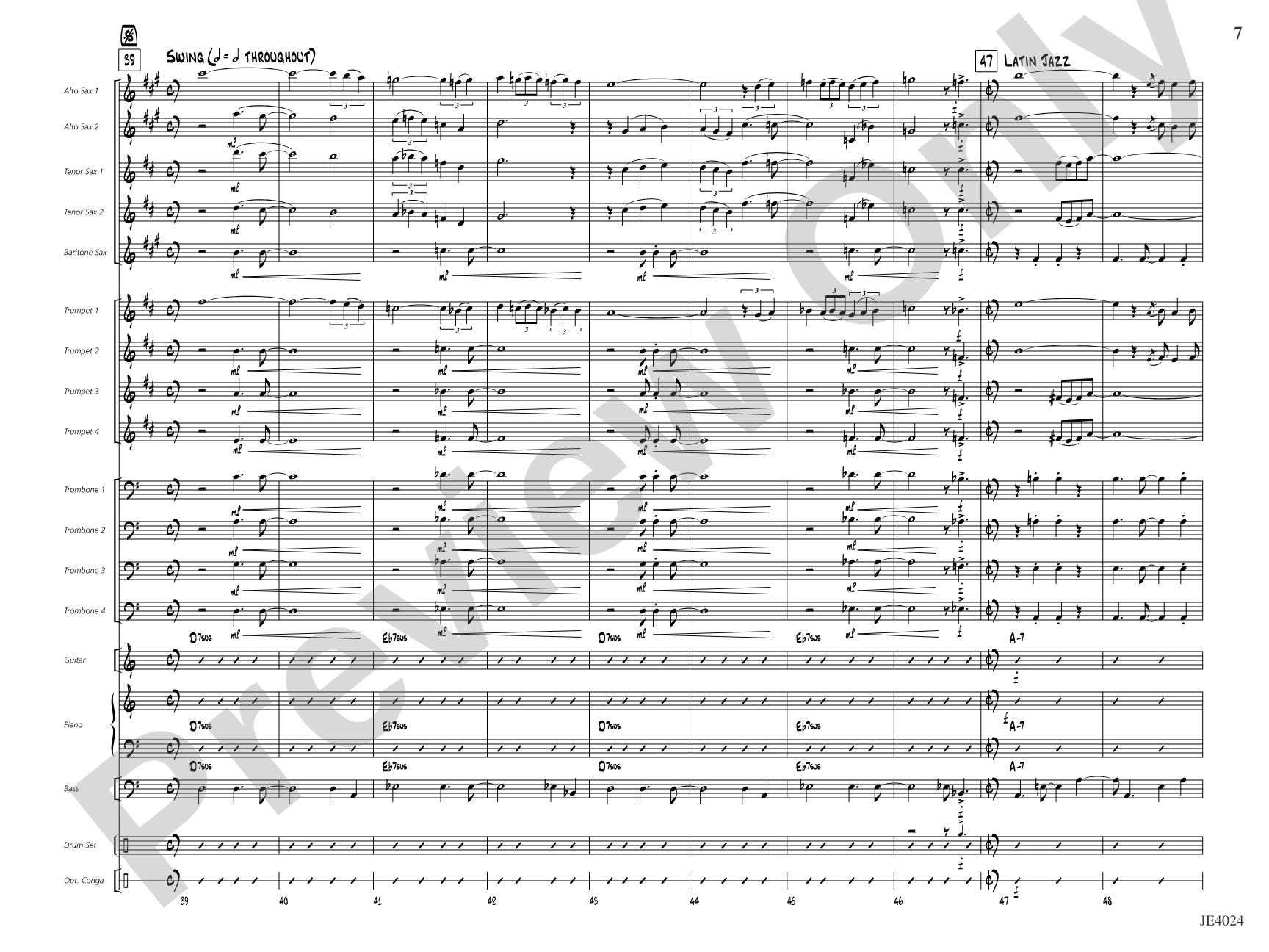 Suspension Bridge: Jazz Ensemble Conductor Score & Parts