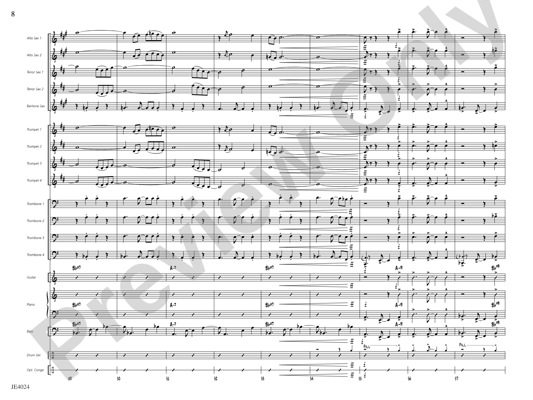 Suspension Bridge: Jazz Ensemble Conductor Score & Parts