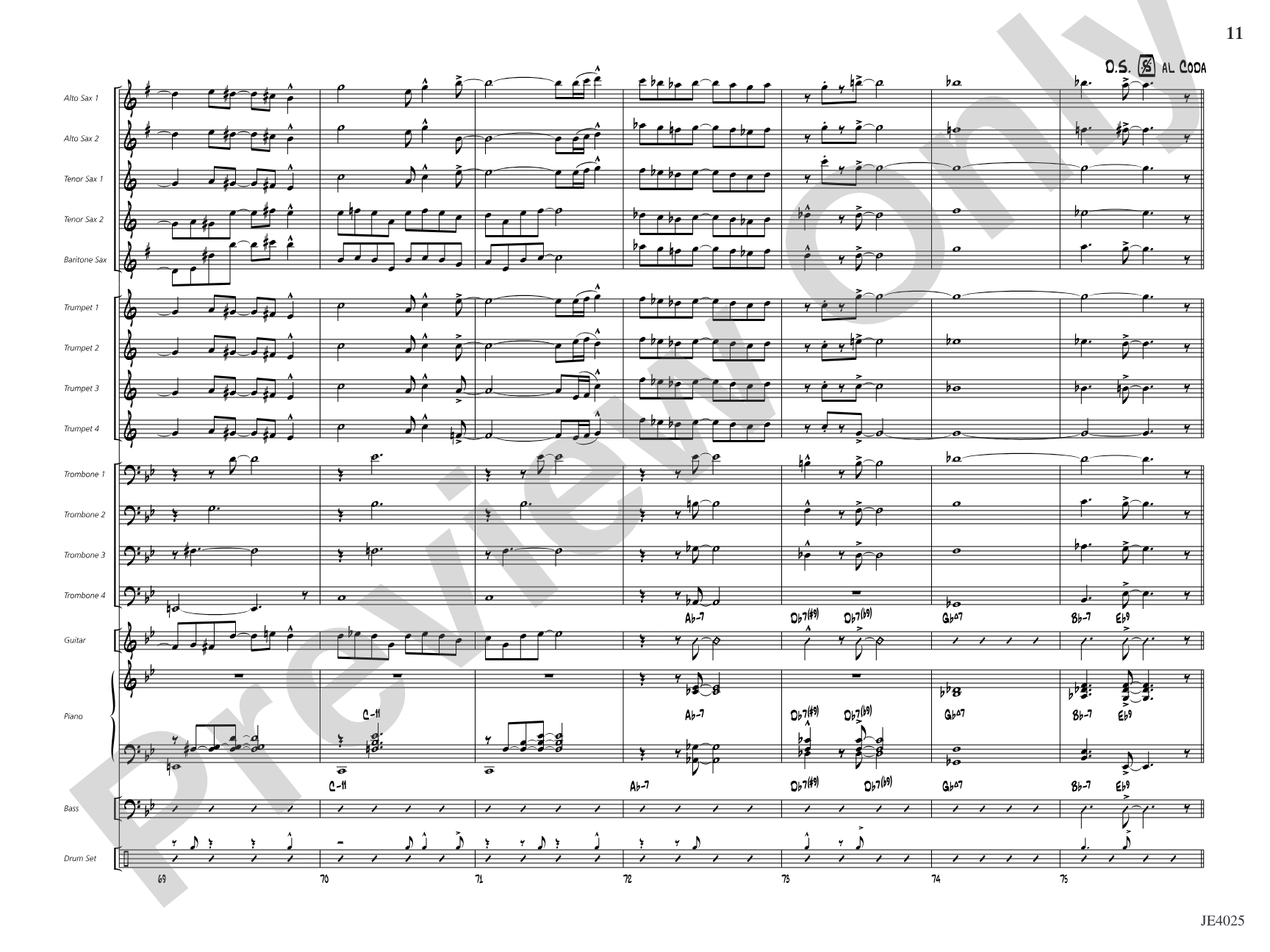 Central Shuffle: Jazz Ensemble Conductor Score & Parts