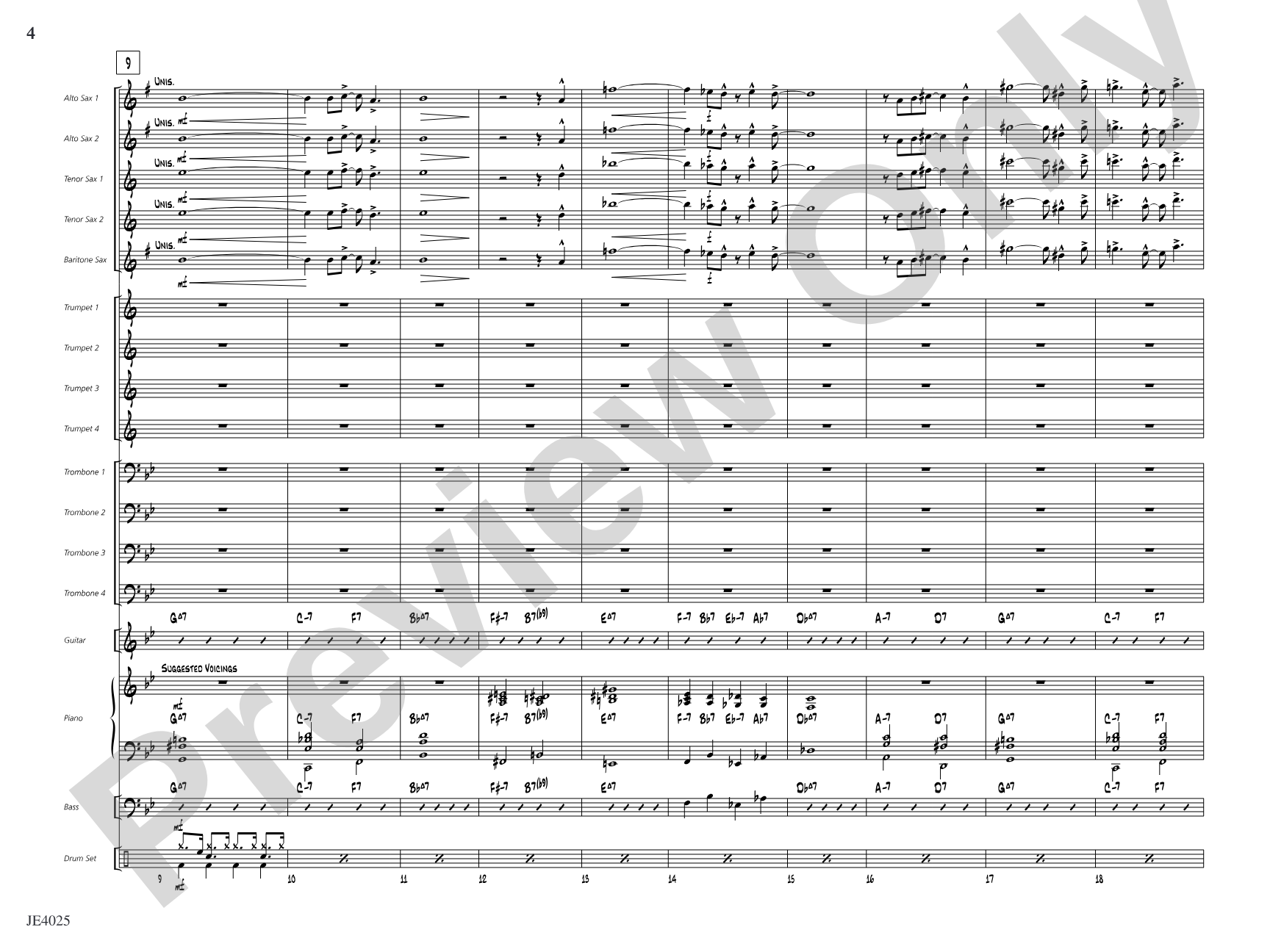 Central Shuffle: Jazz Ensemble Conductor Score & Parts