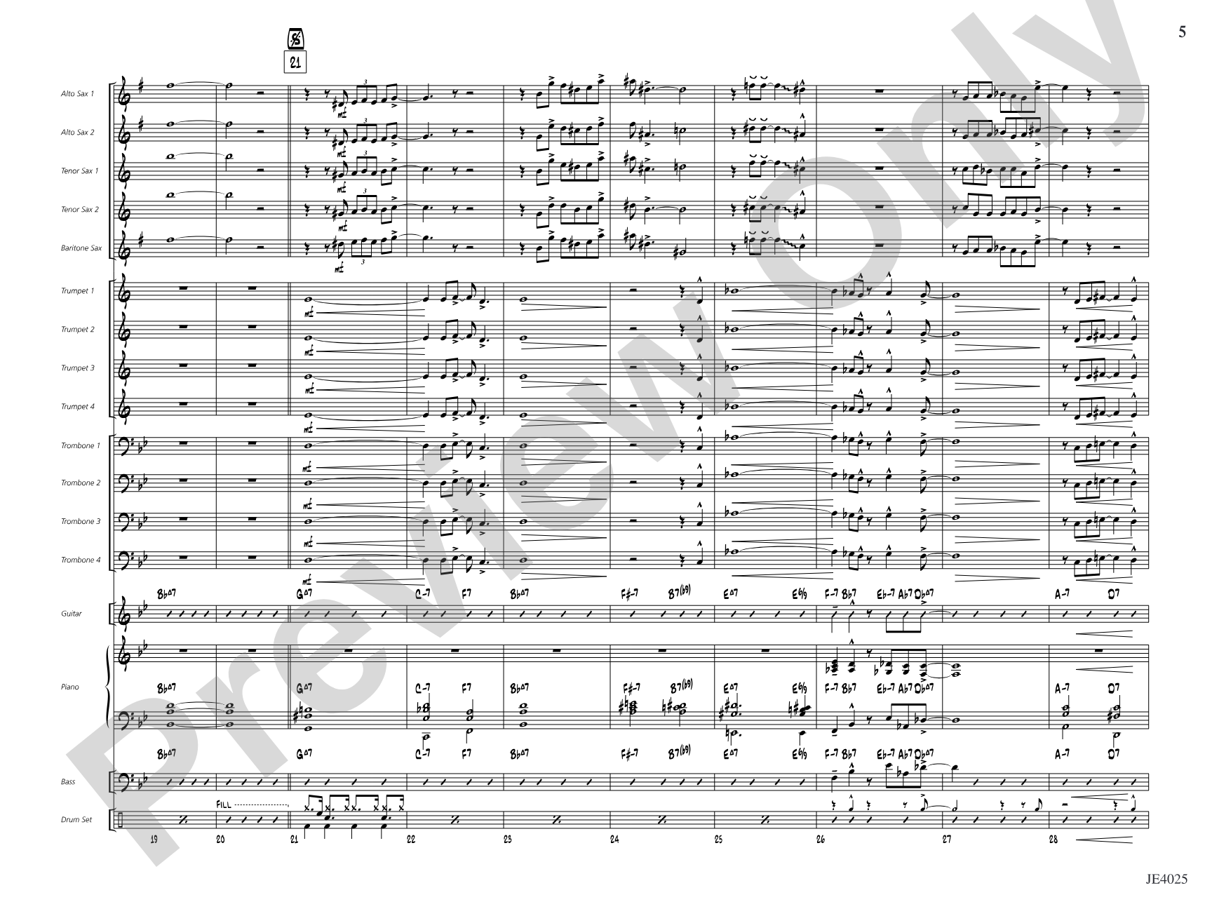 Central Shuffle: Jazz Ensemble Conductor Score & Parts