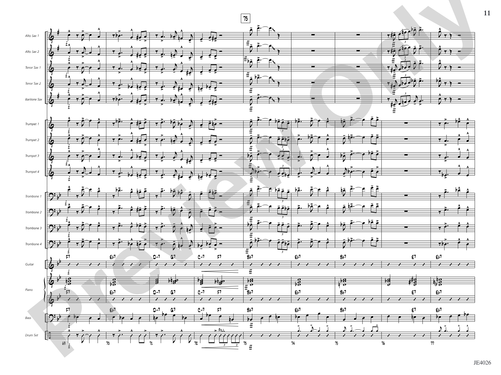 Blues & BBQ'D Ribs: Jazz Ensemble Conductor Score & Parts