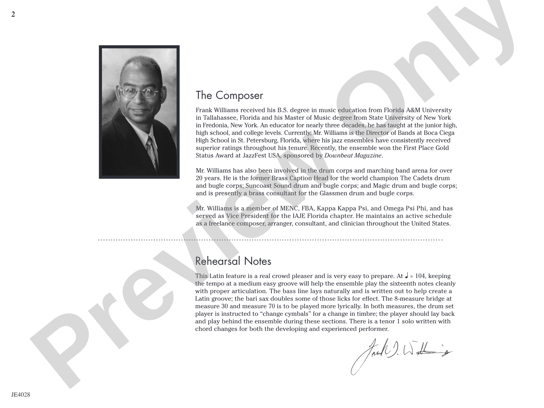 Cuaba: Jazz Ensemble Conductor Score & Parts