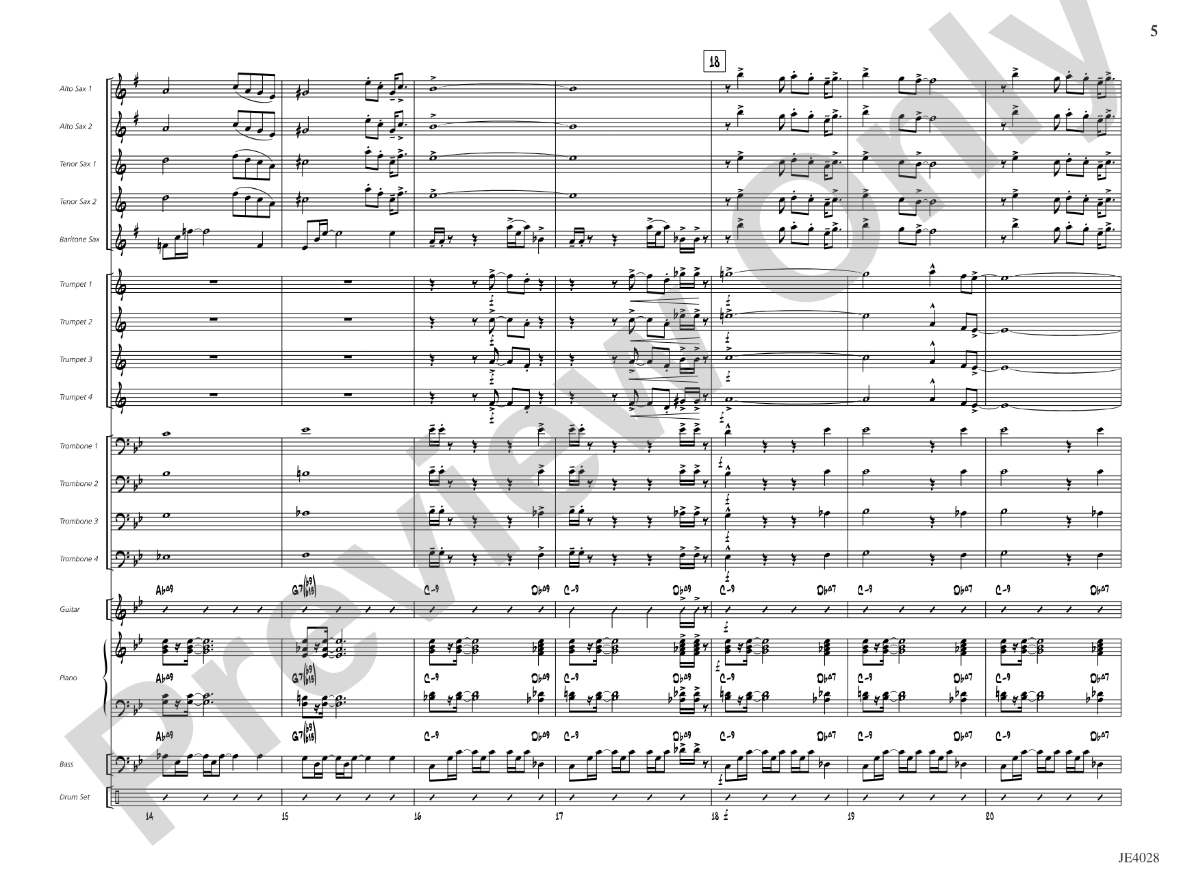 Cuaba: Jazz Ensemble Conductor Score & Parts