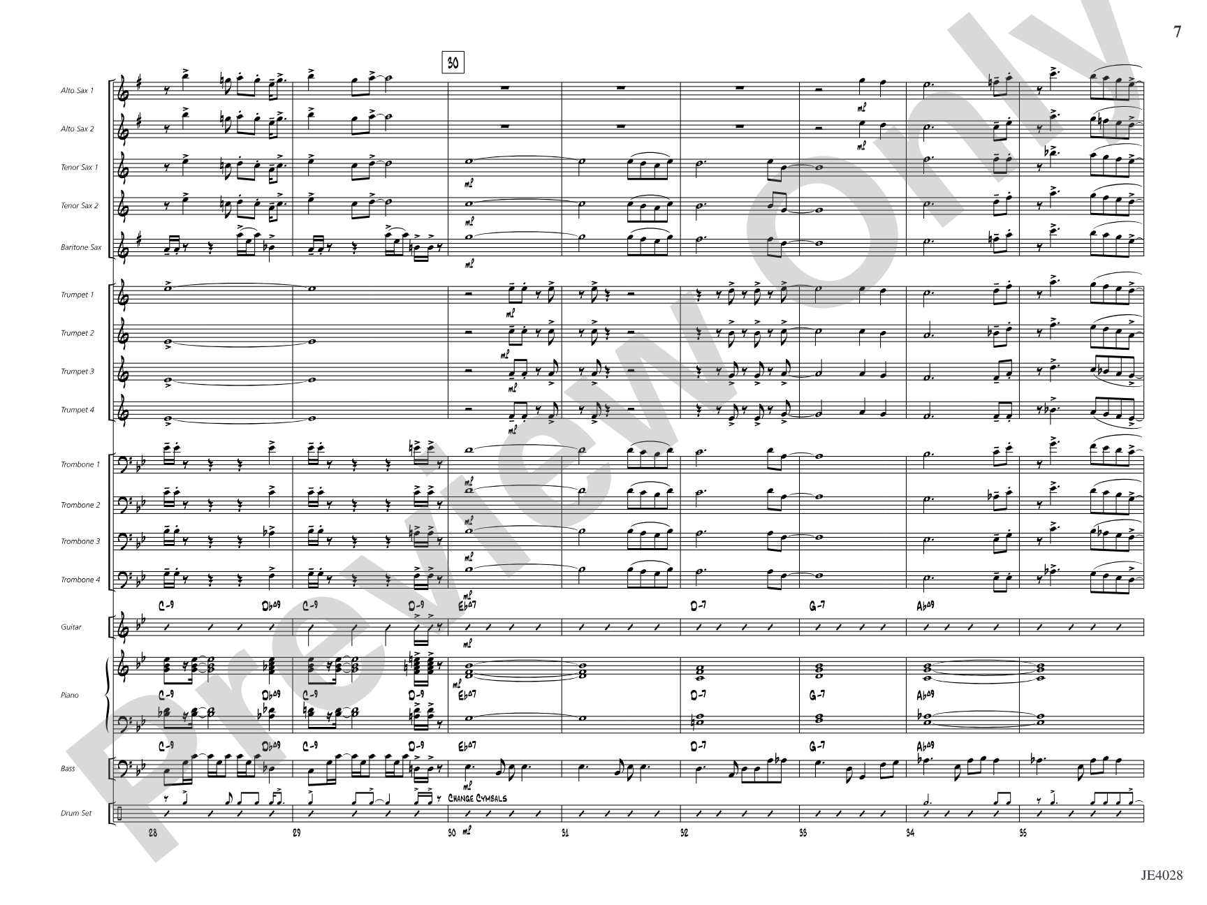 Cuaba: Jazz Ensemble Conductor Score & Parts