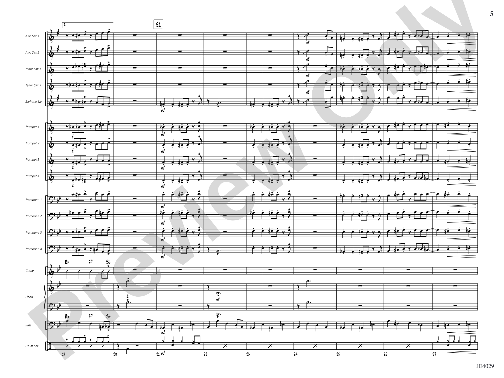 Fat City Swing: Jazz Ensemble Conductor Score & Parts