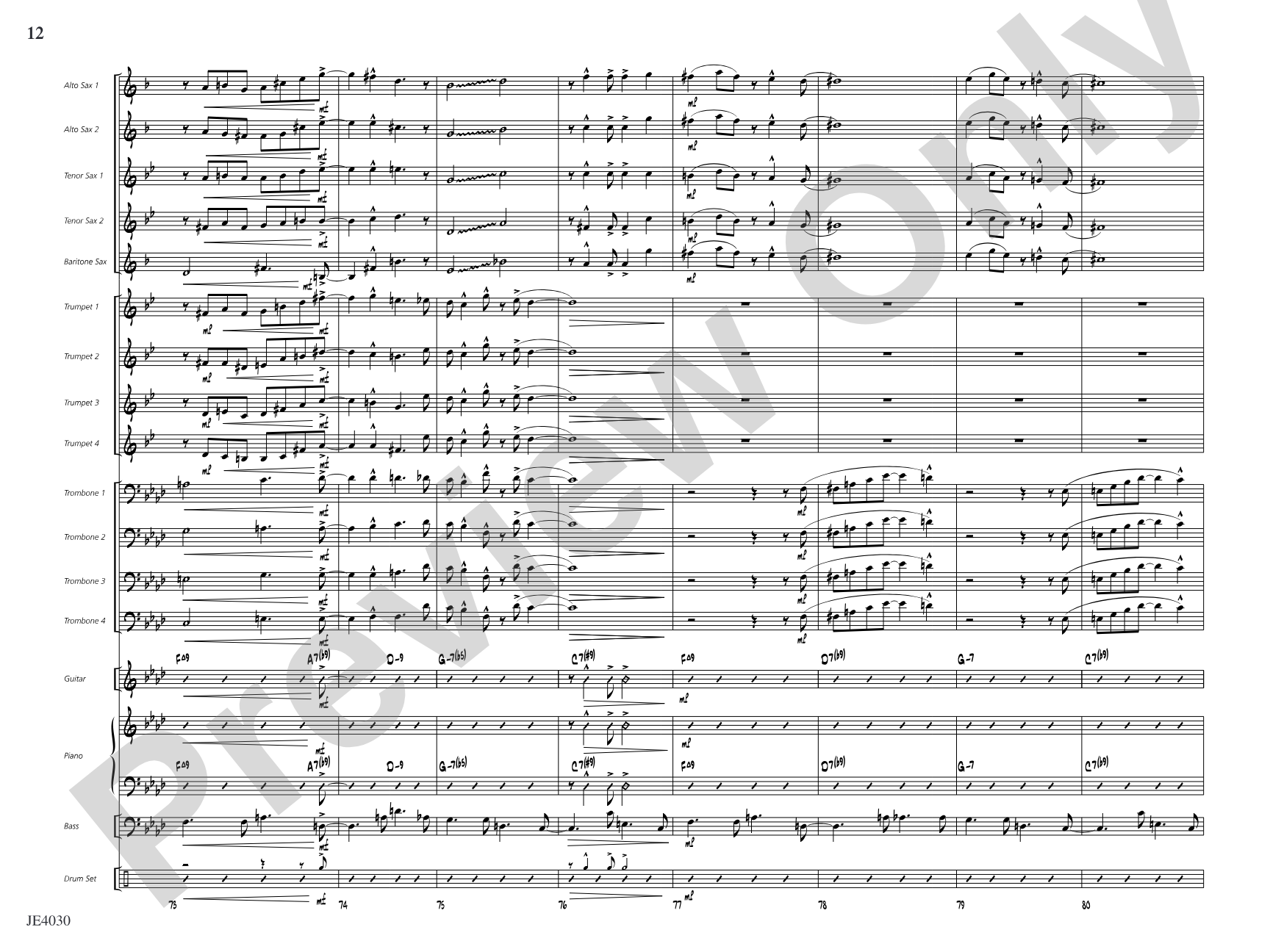 A Minor Interruption: Jazz Ensemble Conductor Score & Parts