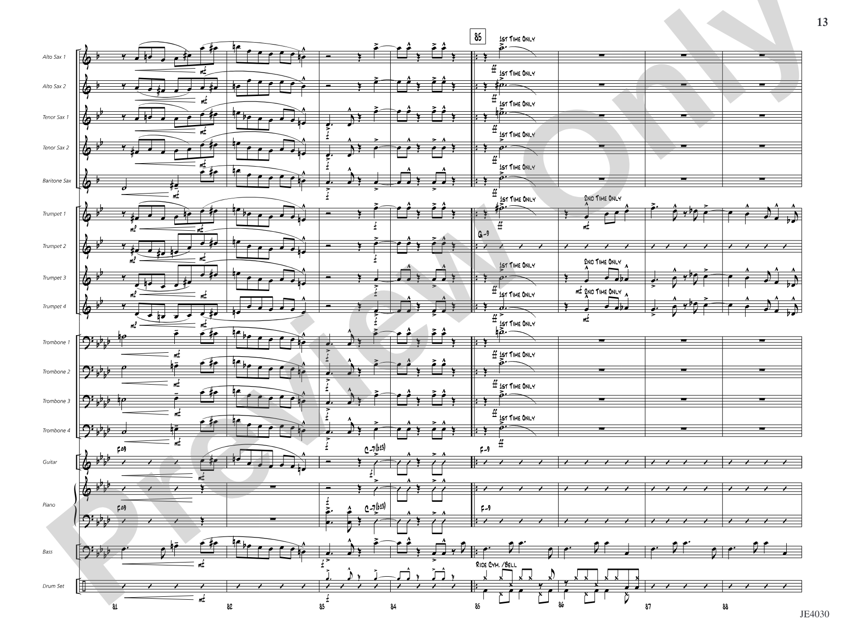A Minor Interruption: Jazz Ensemble Conductor Score & Parts