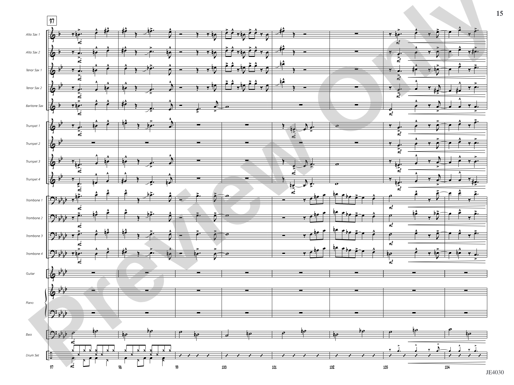 A Minor Interruption: Jazz Ensemble Conductor Score & Parts