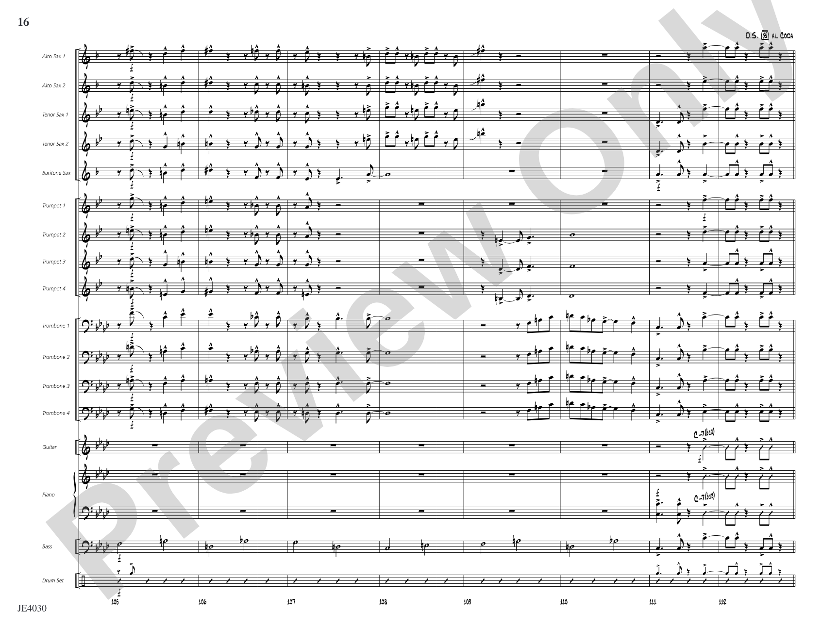 A Minor Interruption: Jazz Ensemble Conductor Score & Parts