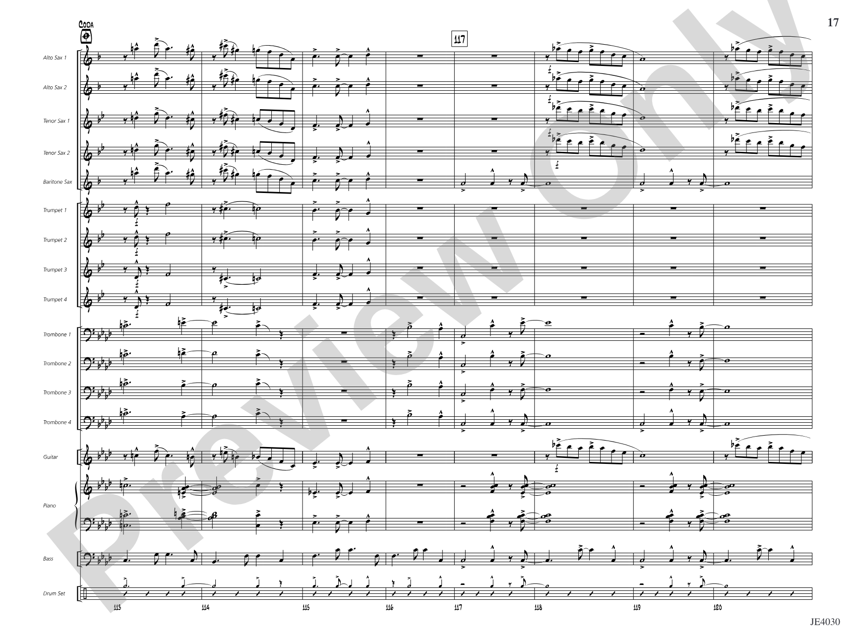 A Minor Interruption: Jazz Ensemble Conductor Score & Parts