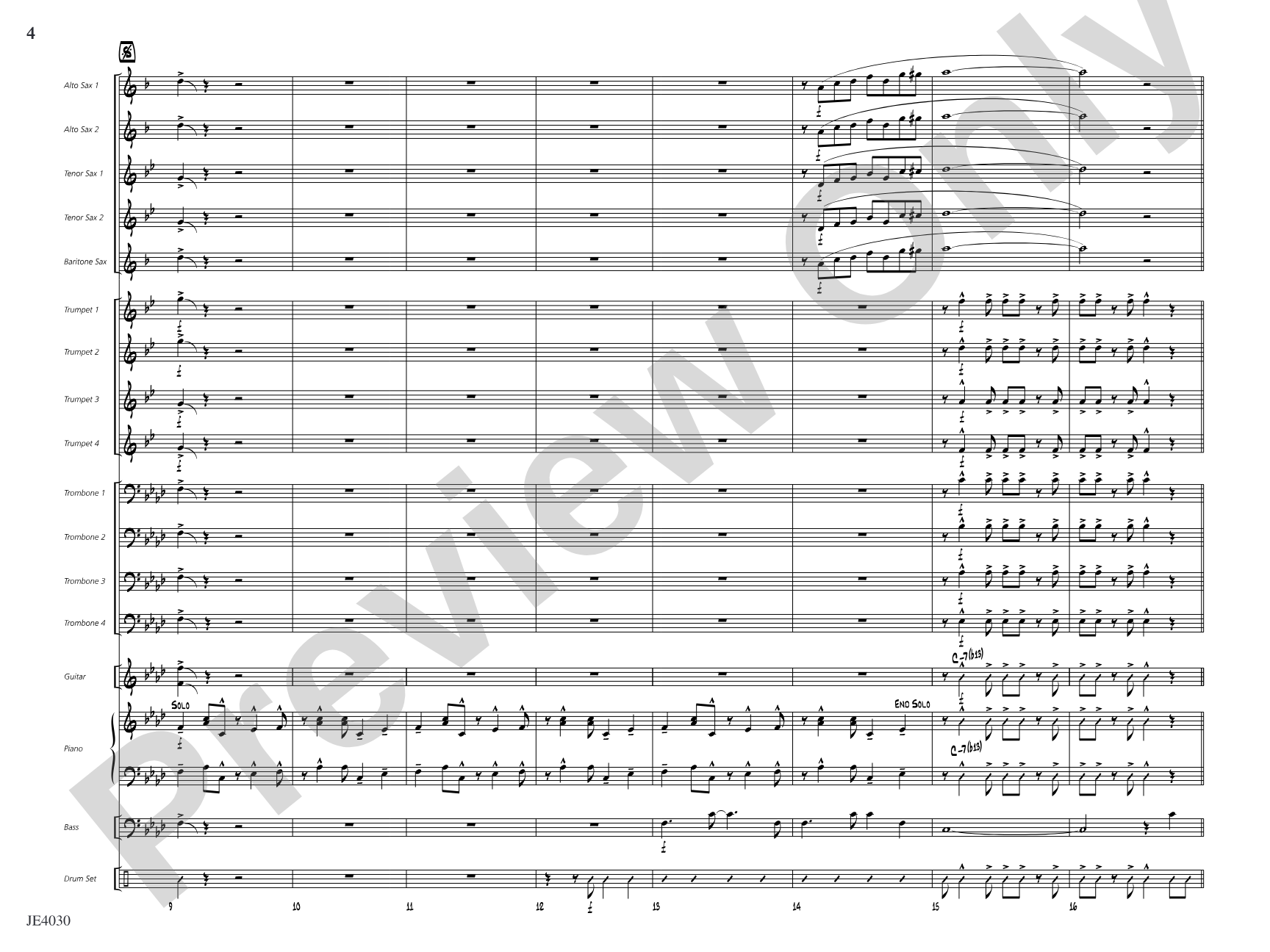 A Minor Interruption: Jazz Ensemble Conductor Score & Parts
