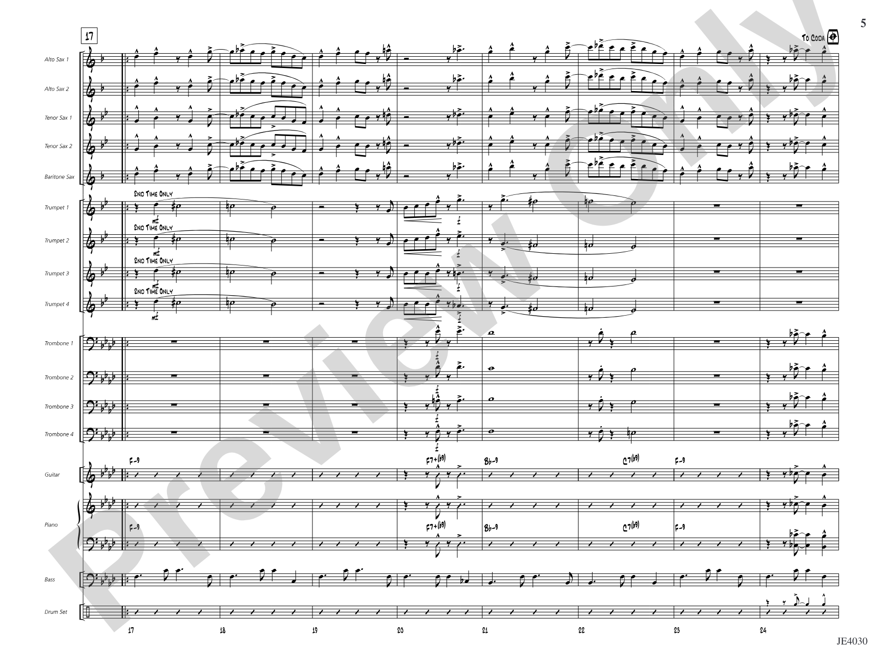 A Minor Interruption: Jazz Ensemble Conductor Score & Parts