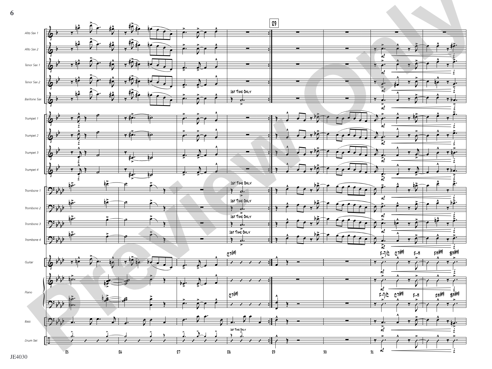 A Minor Interruption: Jazz Ensemble Conductor Score & Parts