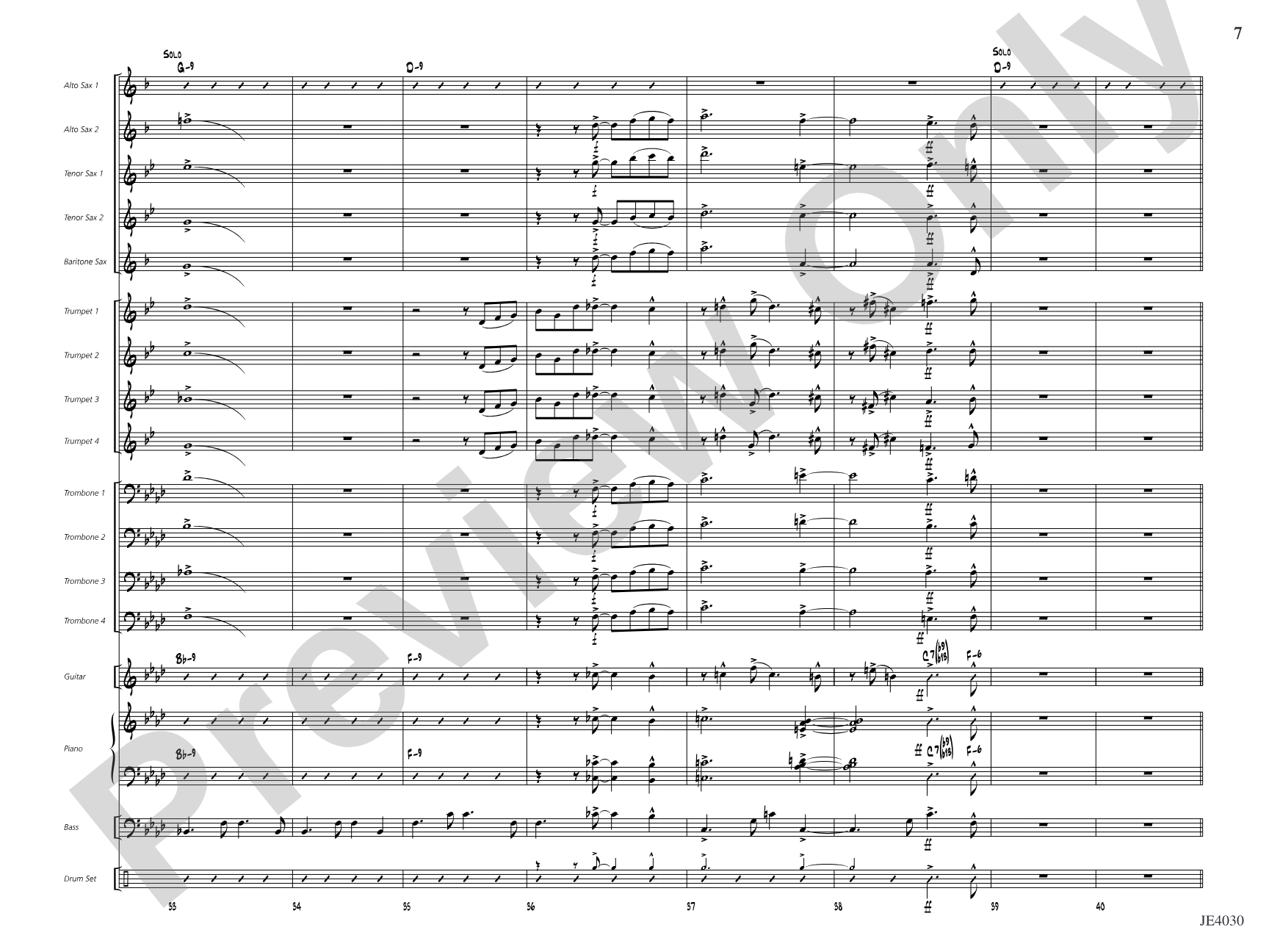 A Minor Interruption: Jazz Ensemble Conductor Score & Parts