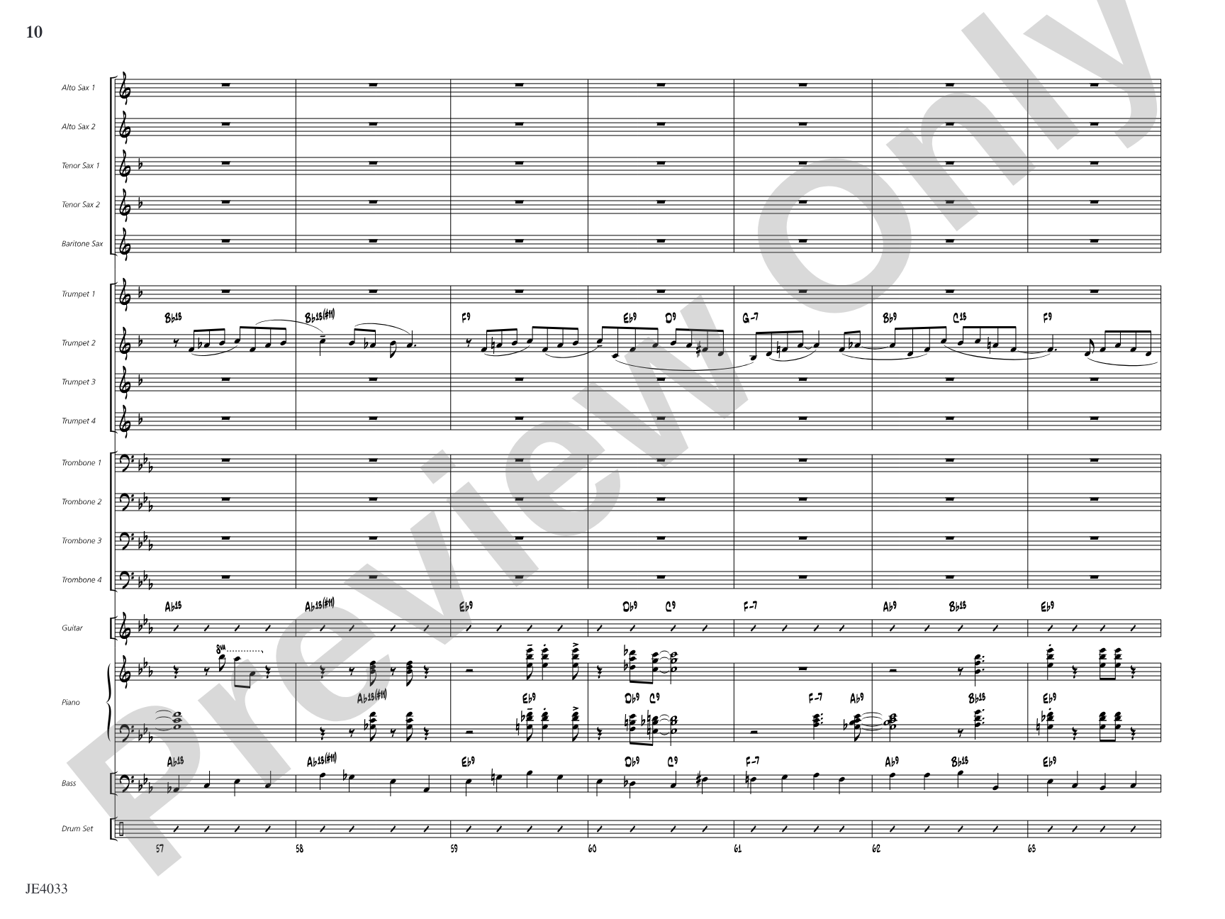 Blues for Cat: Jazz Ensemble Conductor Score & Parts