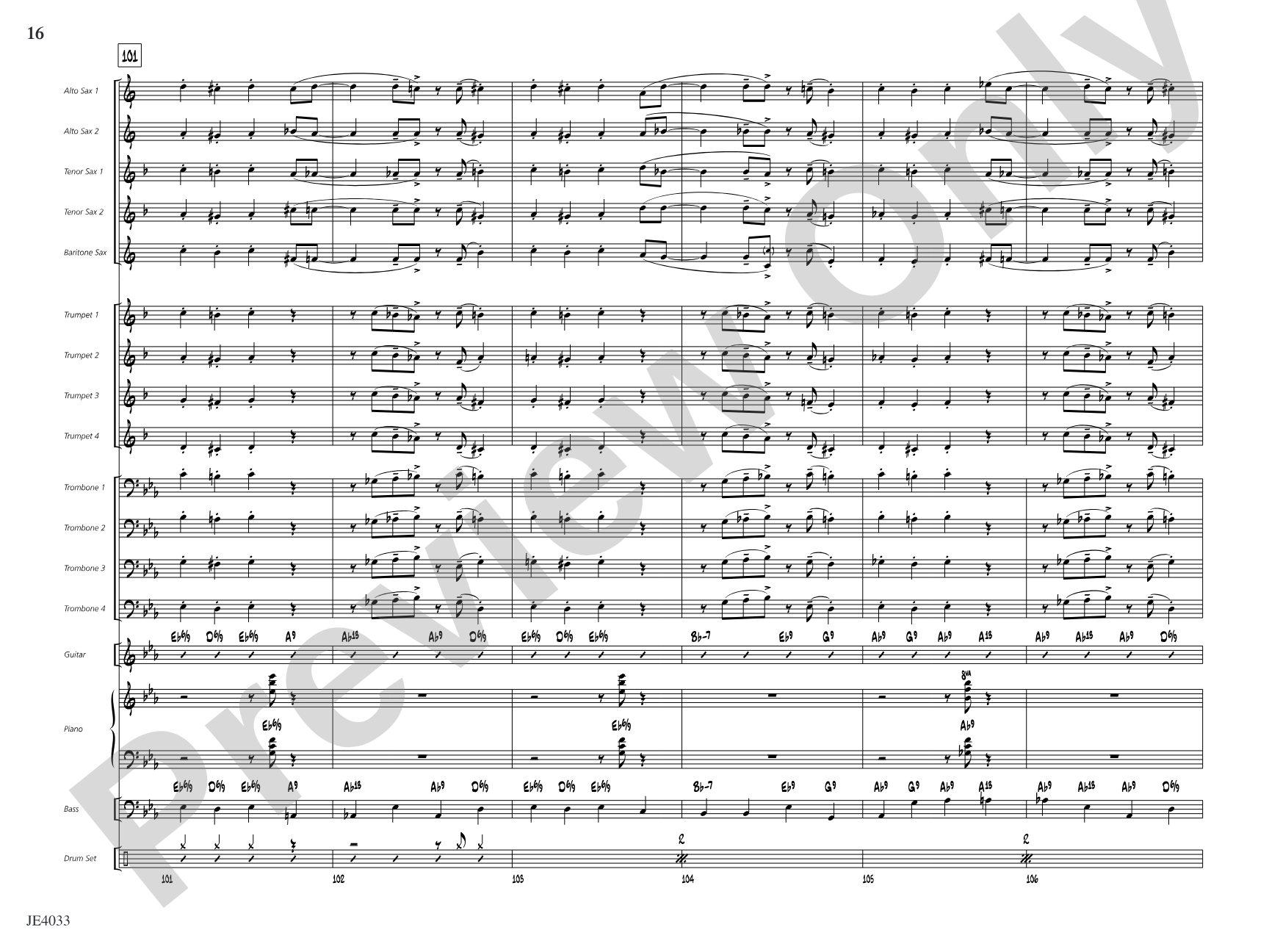Blues for Cat: Jazz Ensemble Conductor Score & Parts