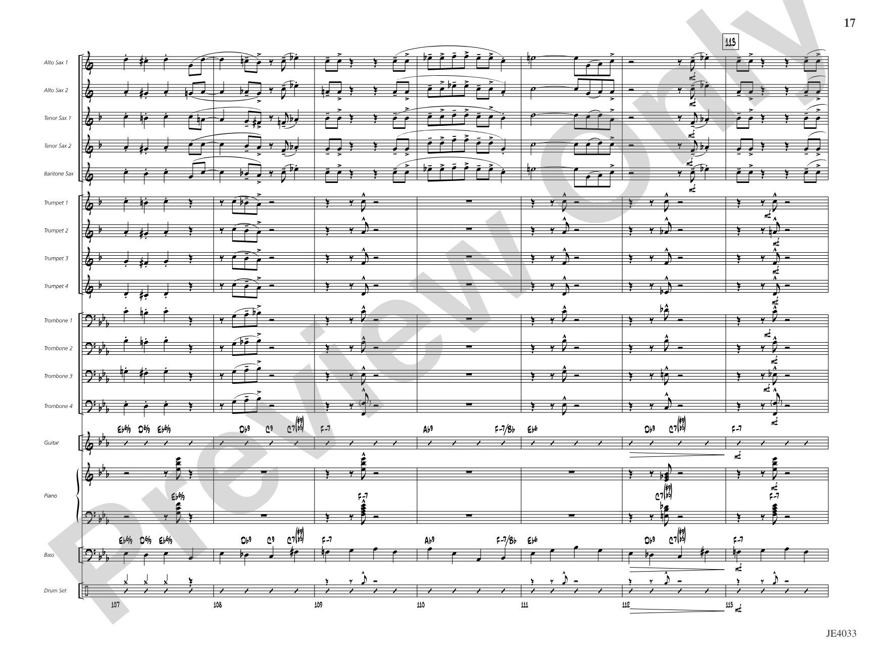 Blues for Cat: Jazz Ensemble Conductor Score & Parts