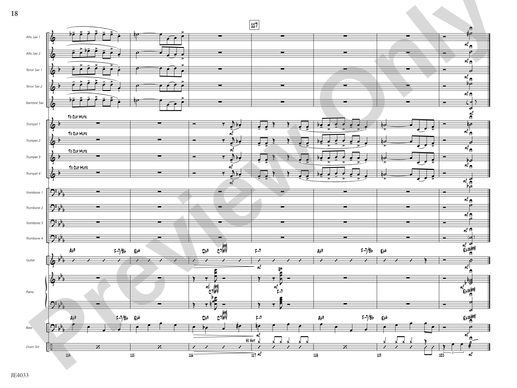 Blues for Cat: Jazz Ensemble Conductor Score & Parts