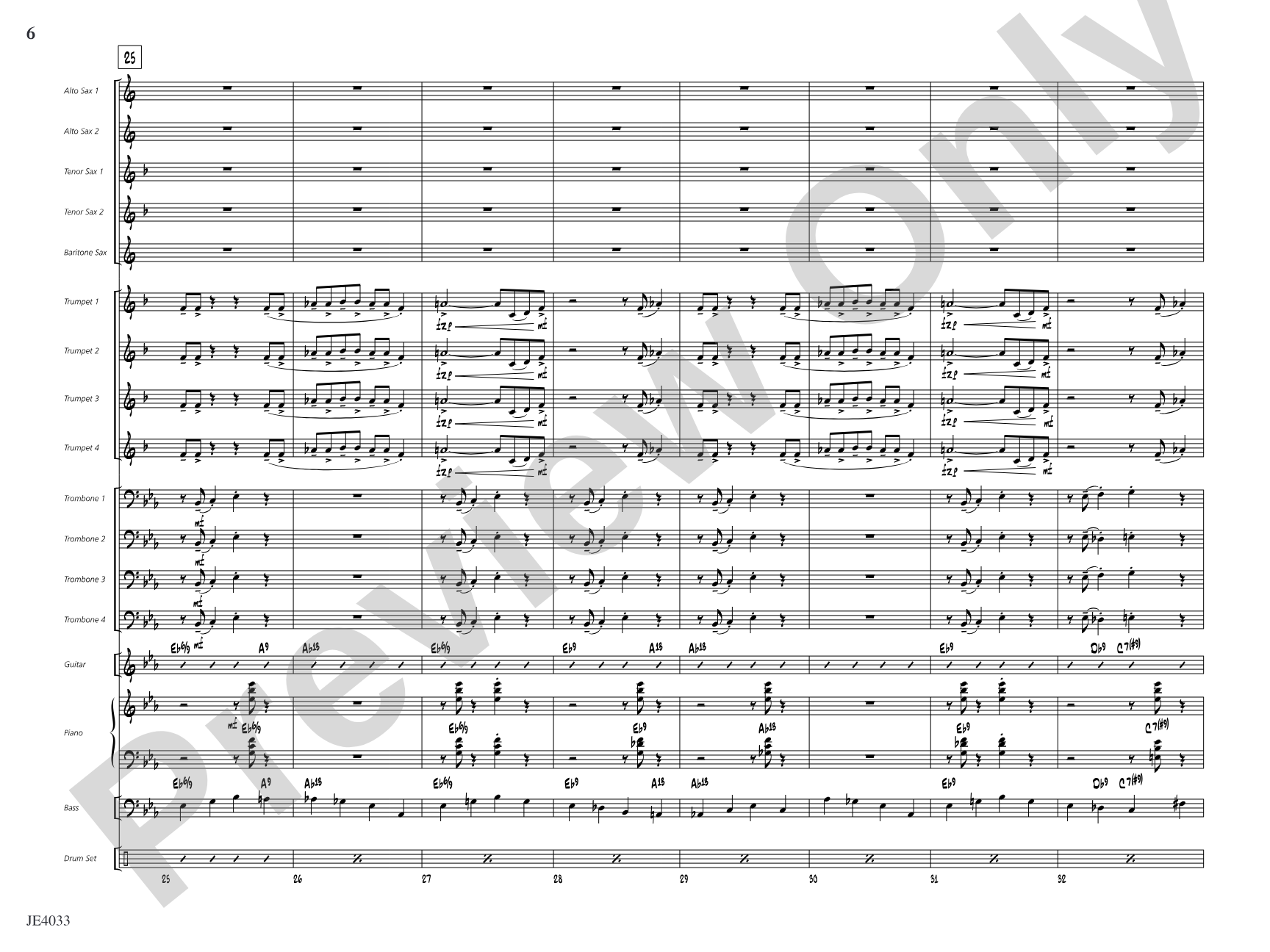 Blues for Cat: Jazz Ensemble Conductor Score & Parts