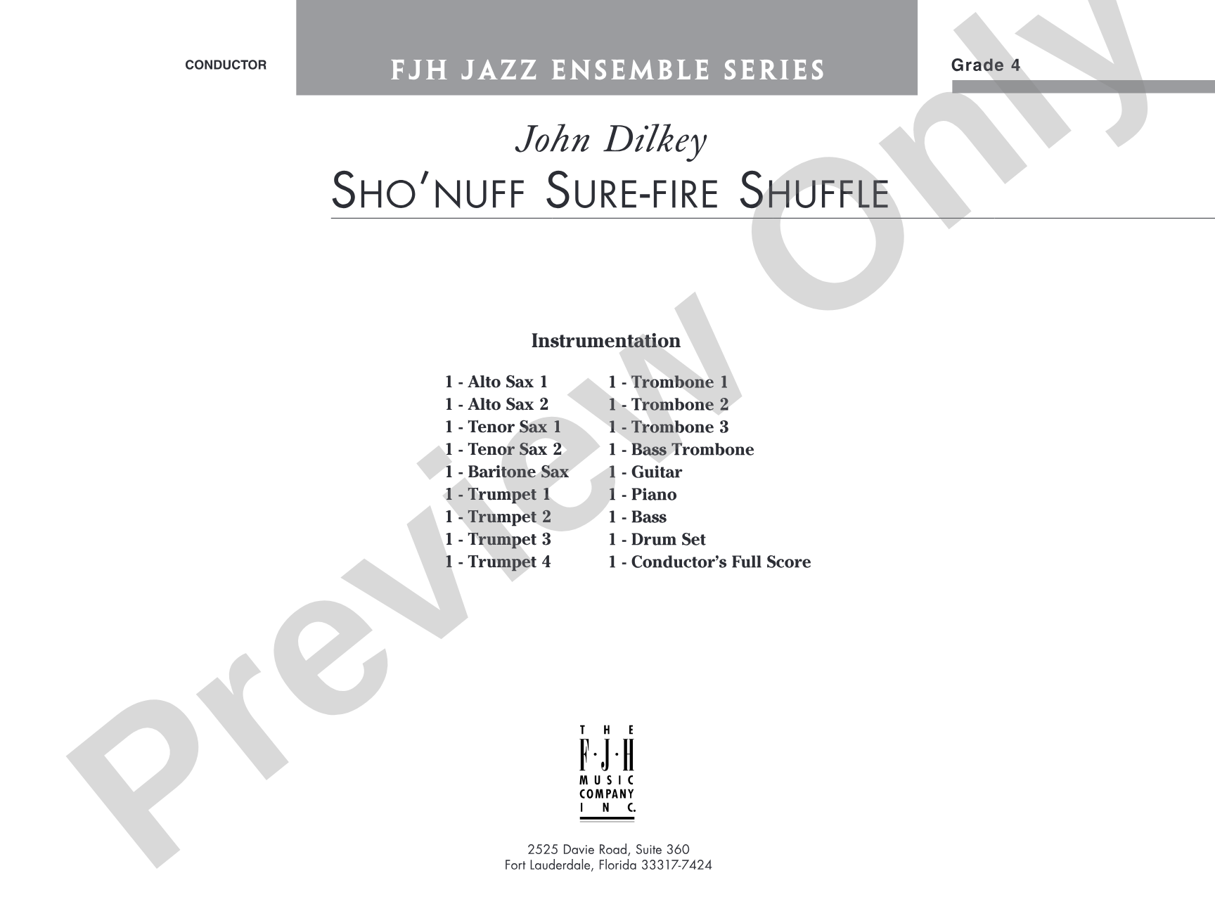 Sho' Nuff Sure-fire Shuffle: Jazz Ensemble Conductor Score & Parts