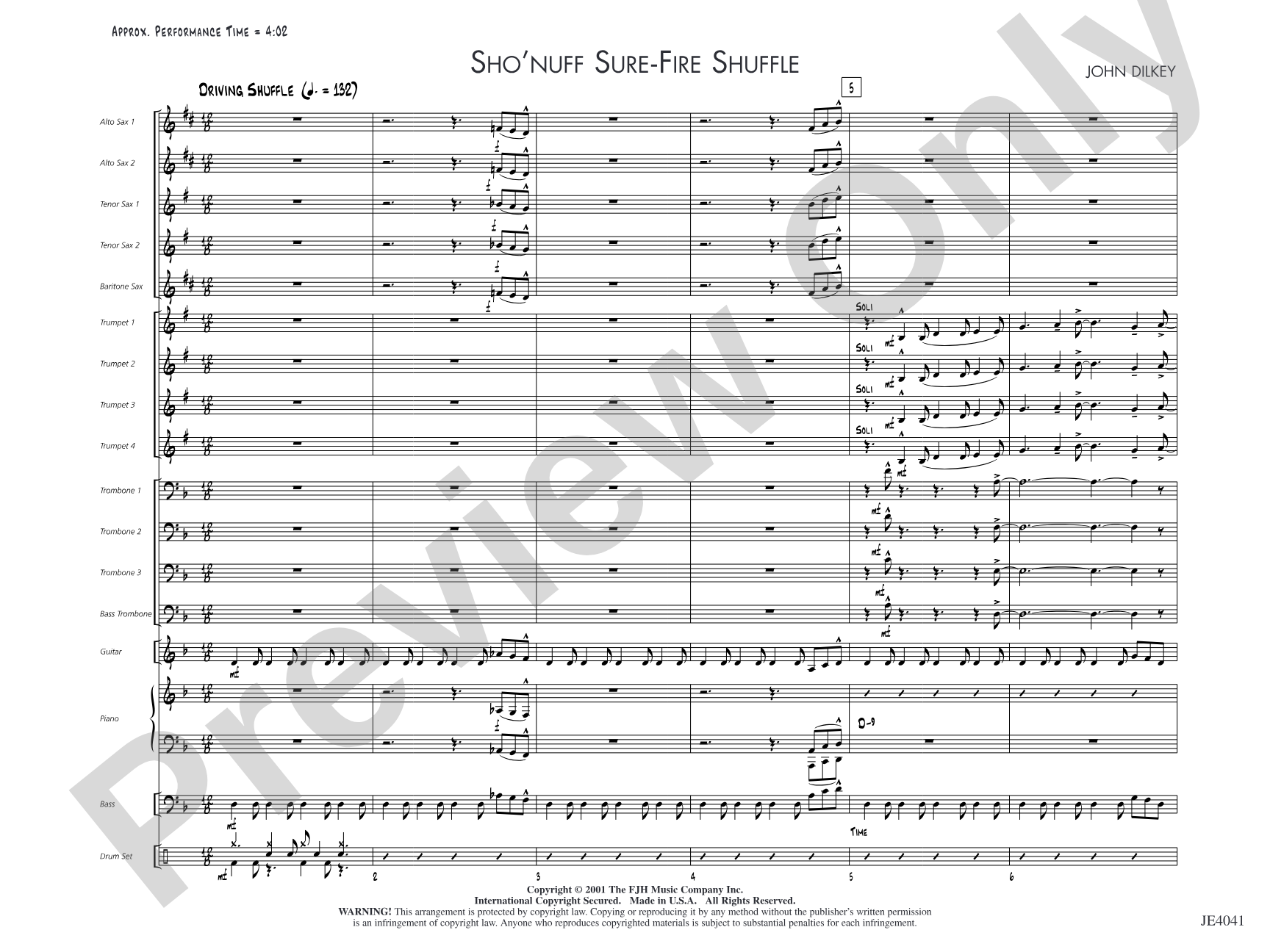 Sho' Nuff Sure-fire Shuffle: Jazz Ensemble Conductor Score & Parts