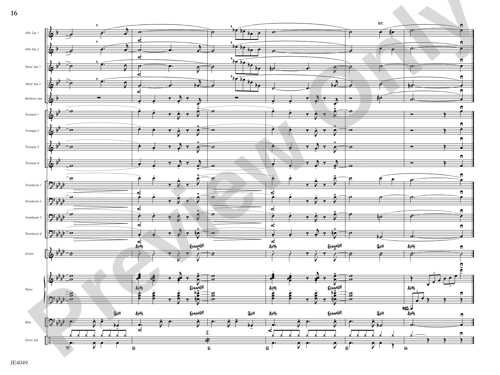 After You've Gone: Jazz Ensemble Conductor Score & Parts