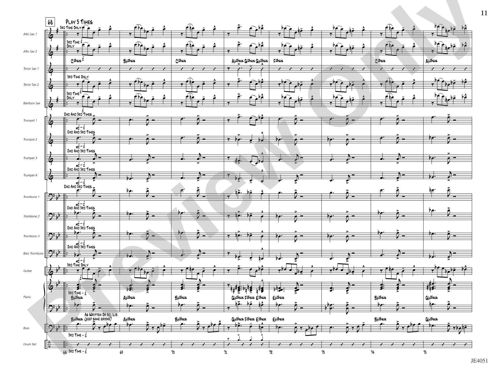 Can't Go Wrong: Jazz Ensemble Conductor Score & Parts
