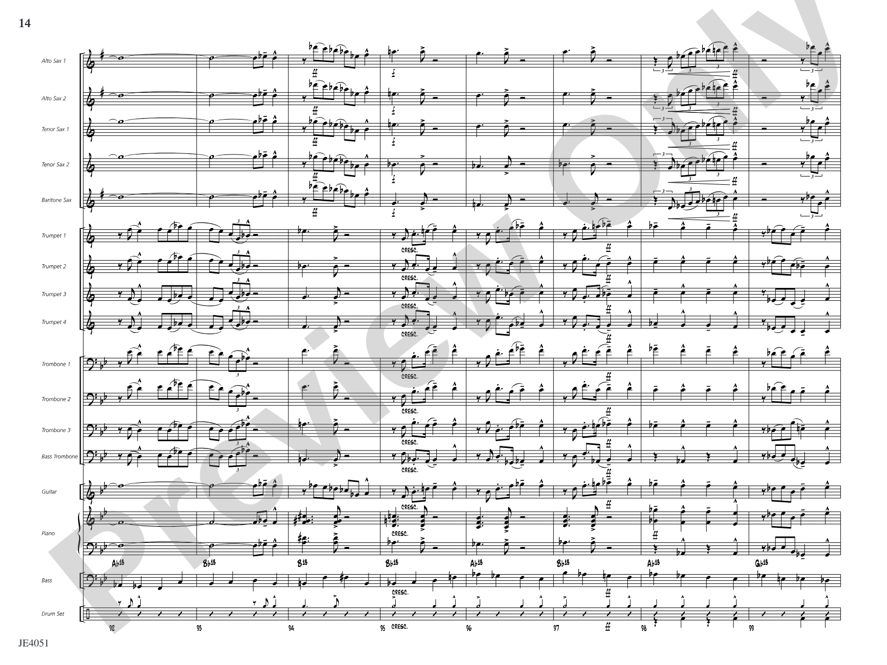 Can't Go Wrong: Jazz Ensemble Conductor Score & Parts