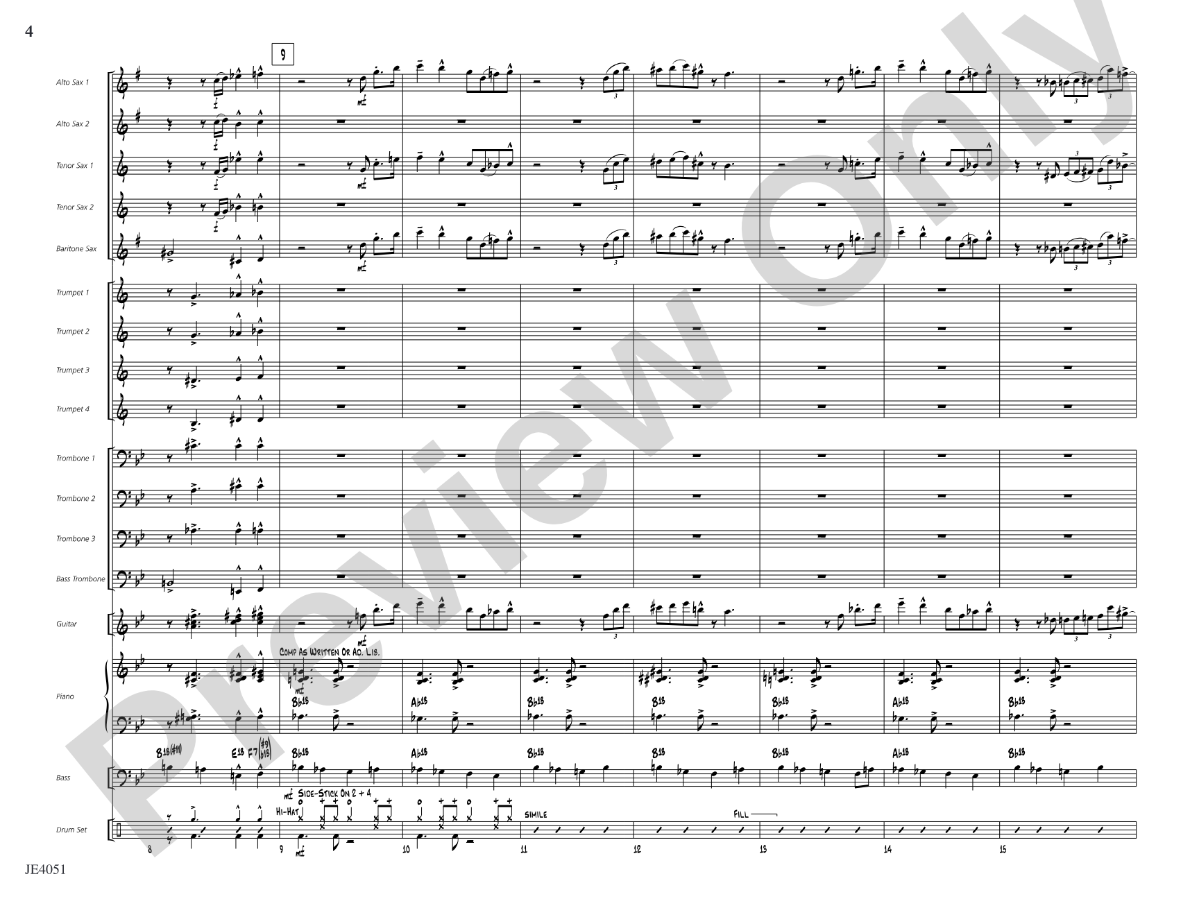 Can't Go Wrong: Jazz Ensemble Conductor Score & Parts