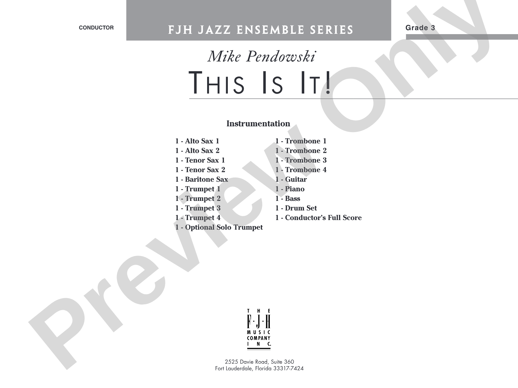 This Is It!: Jazz Ensemble Conductor Score & Parts