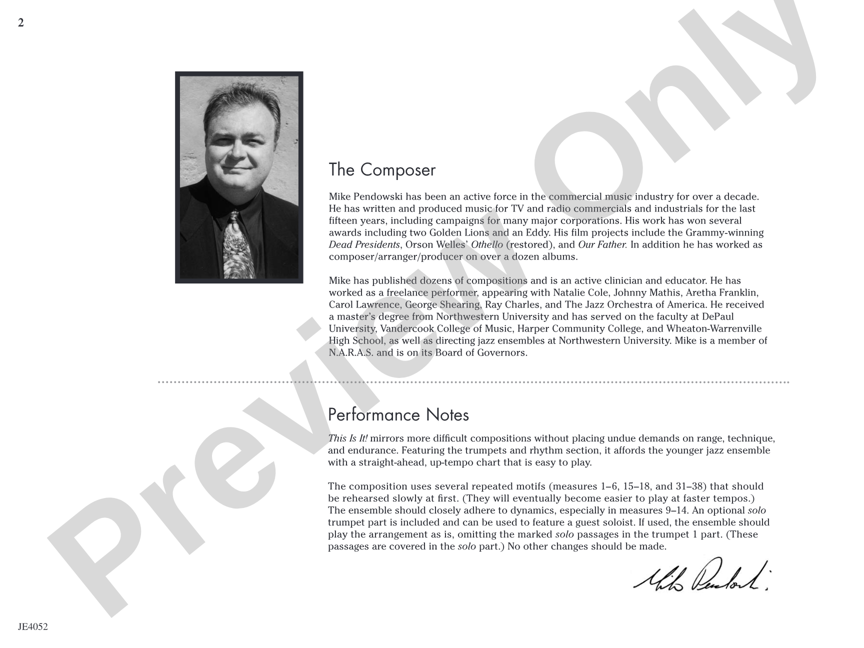 This Is It!: Jazz Ensemble Conductor Score & Parts