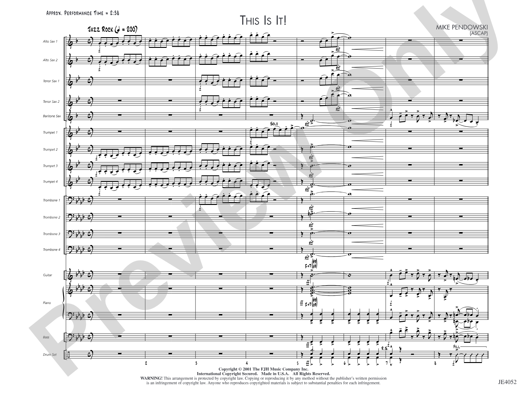 This Is It!: Jazz Ensemble Conductor Score & Parts