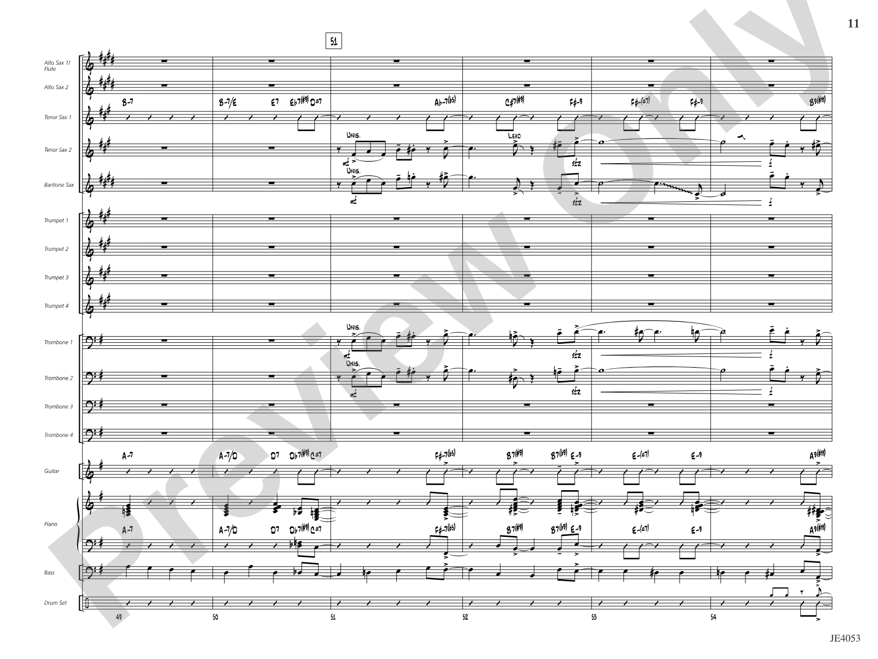 Dinner at Foote's: Jazz Ensemble Conductor Score & Parts