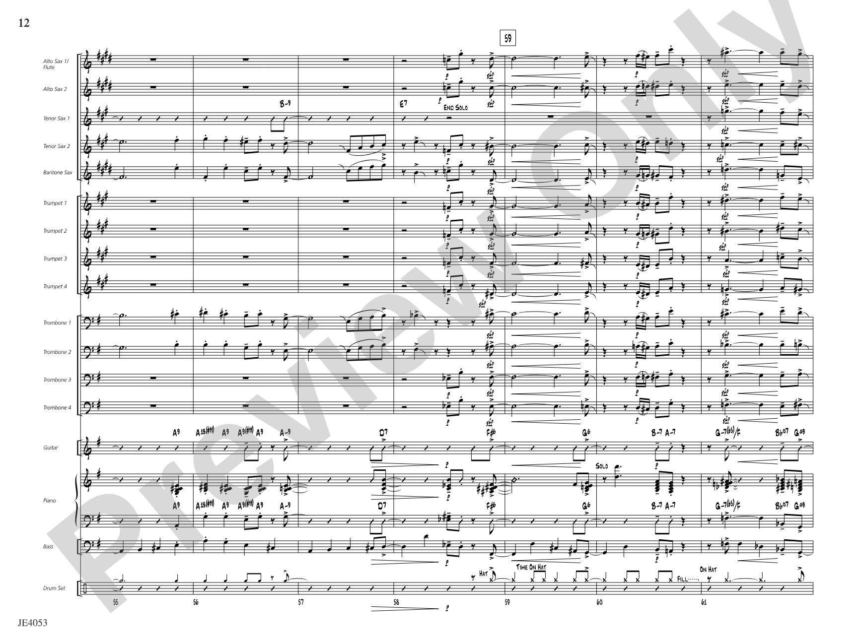 Dinner at Foote's: Jazz Ensemble Conductor Score & Parts