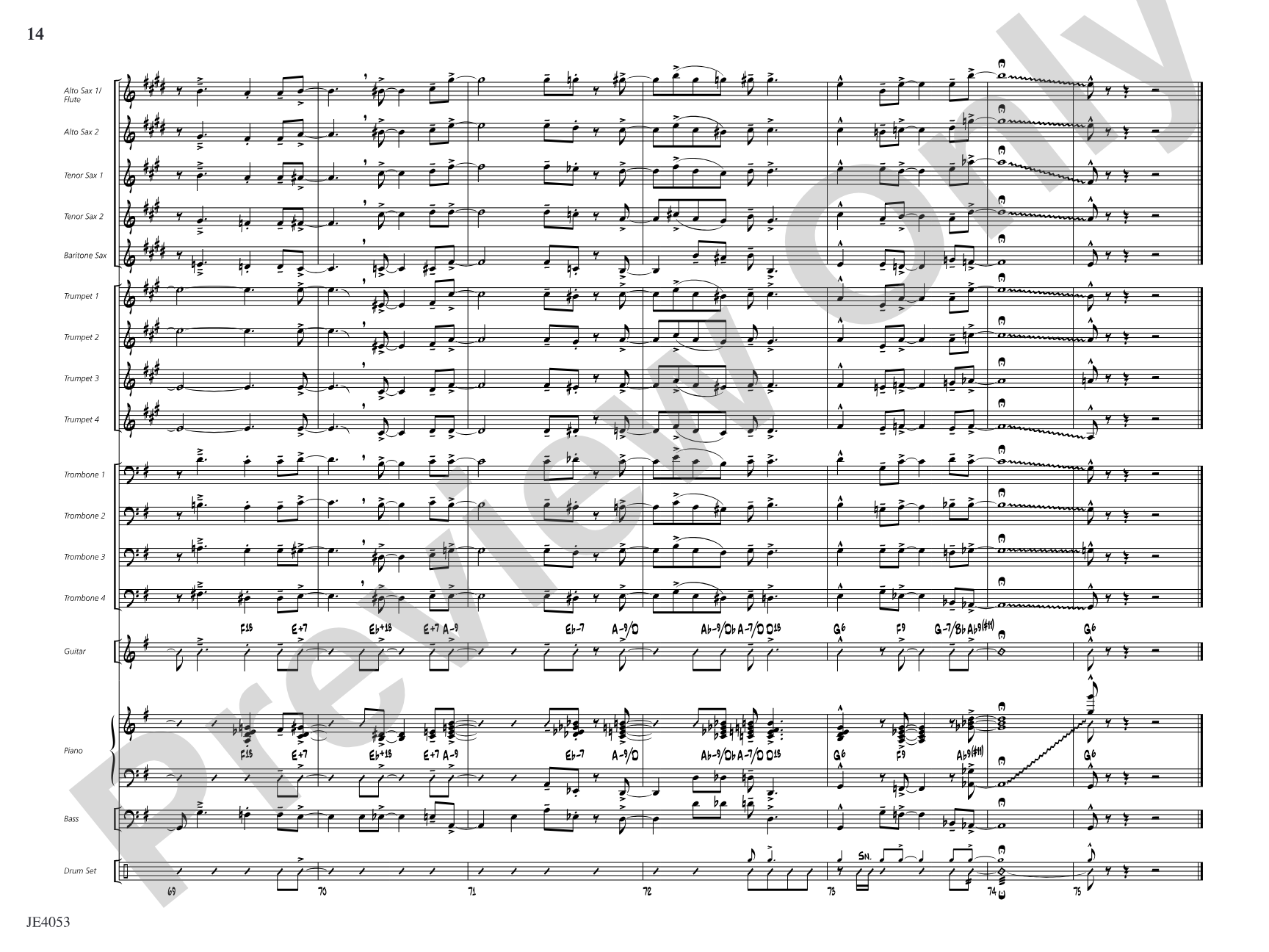Dinner at Foote's: Jazz Ensemble Conductor Score & Parts