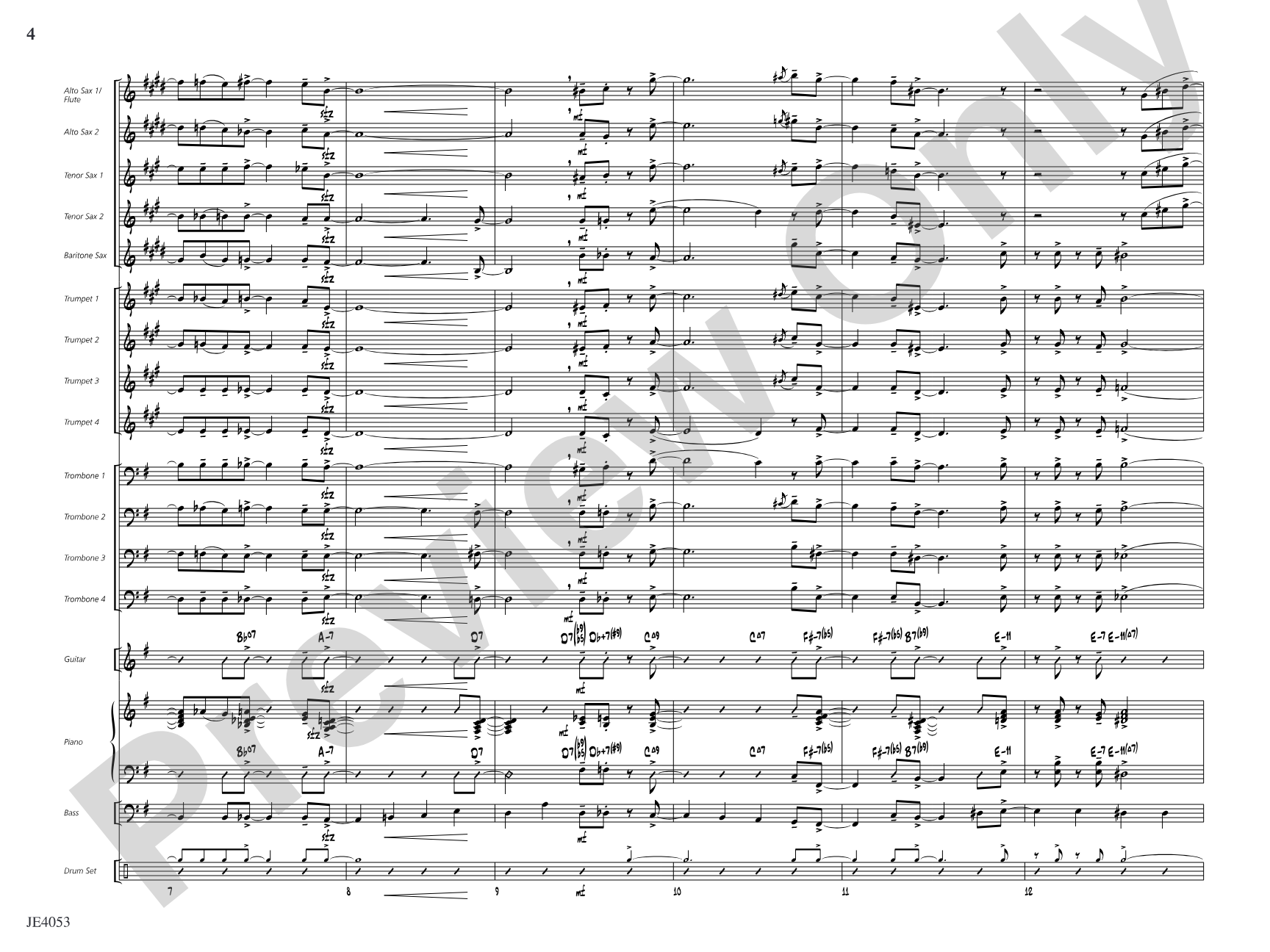 Dinner at Foote's: Jazz Ensemble Conductor Score & Parts