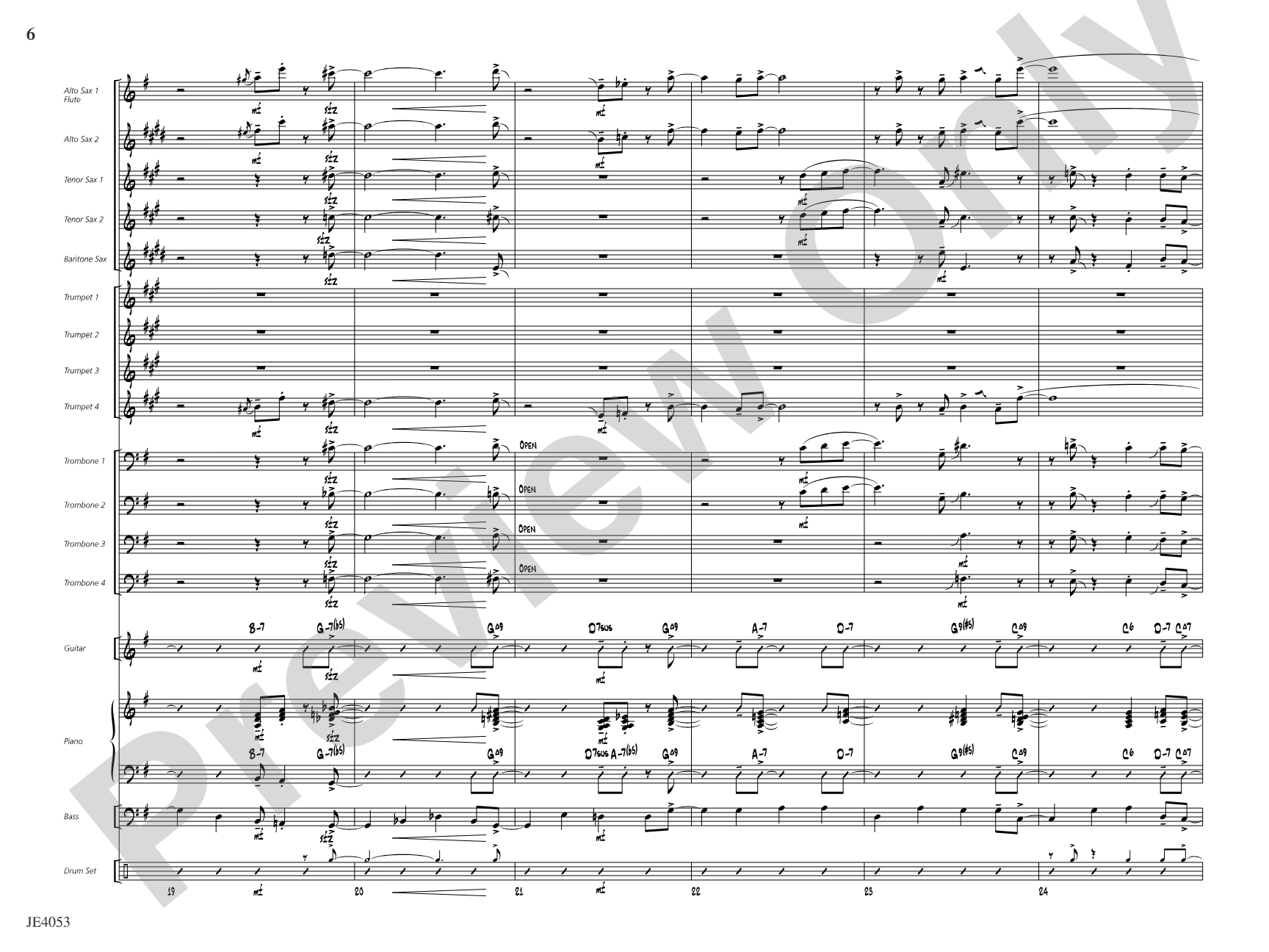 Dinner at Foote's: Jazz Ensemble Conductor Score & Parts
