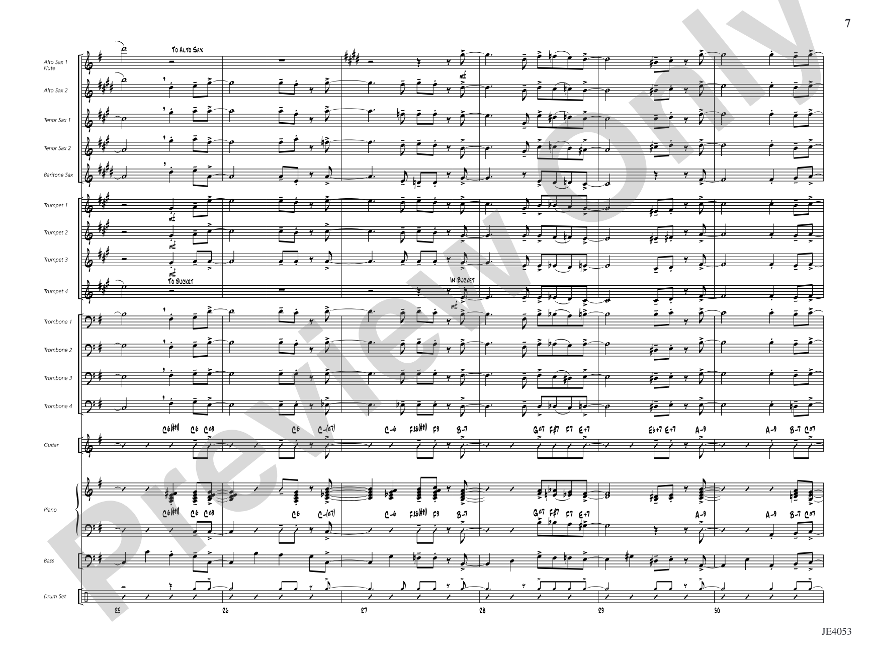 Dinner at Foote's: Jazz Ensemble Conductor Score & Parts