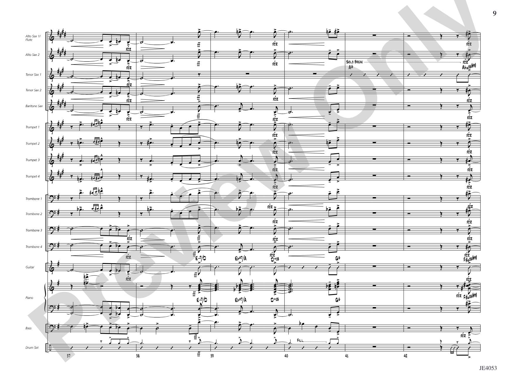 Dinner at Foote's: Jazz Ensemble Conductor Score & Parts