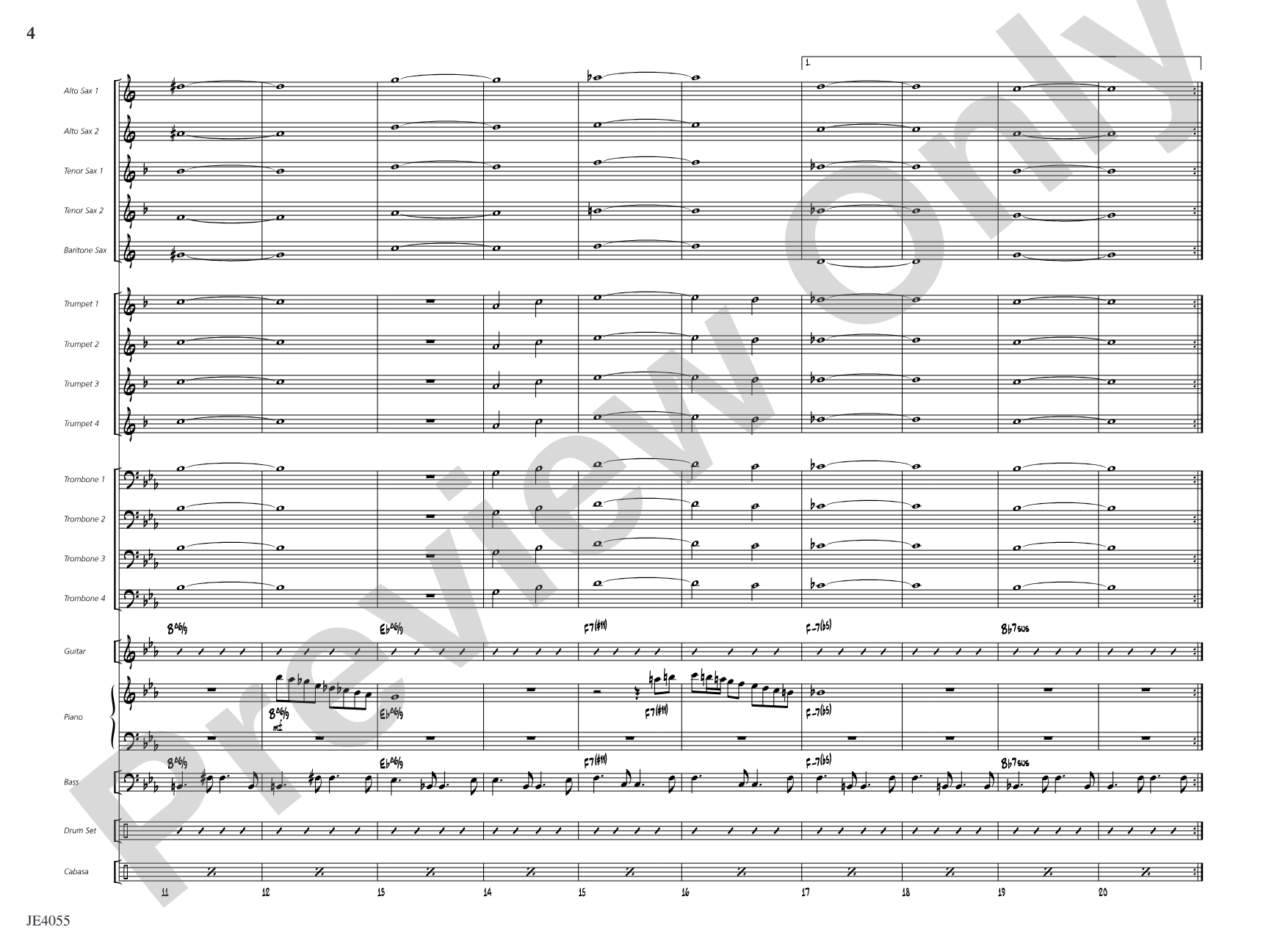 Mr. Blue's Bossa: Jazz Ensemble Conductor Score & Parts