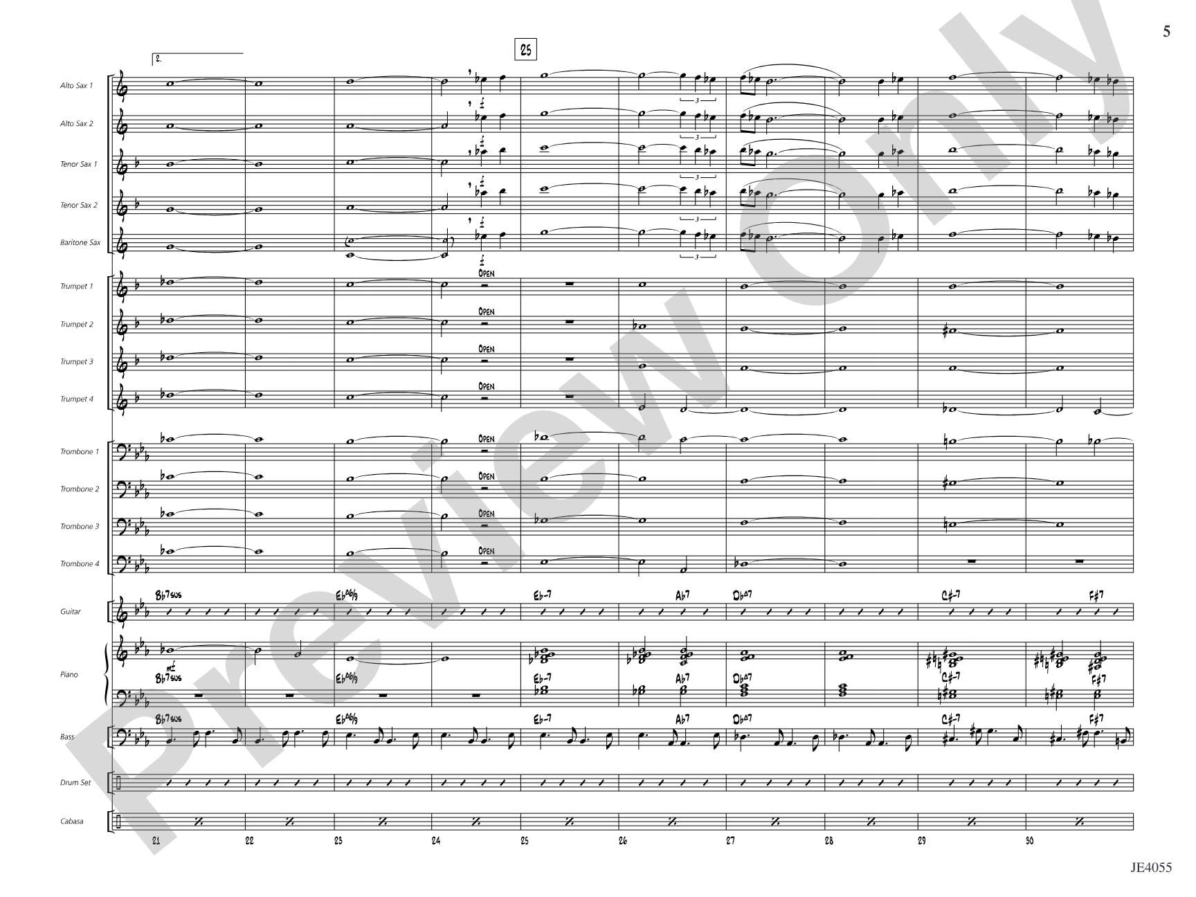 Mr. Blue's Bossa: Jazz Ensemble Conductor Score & Parts