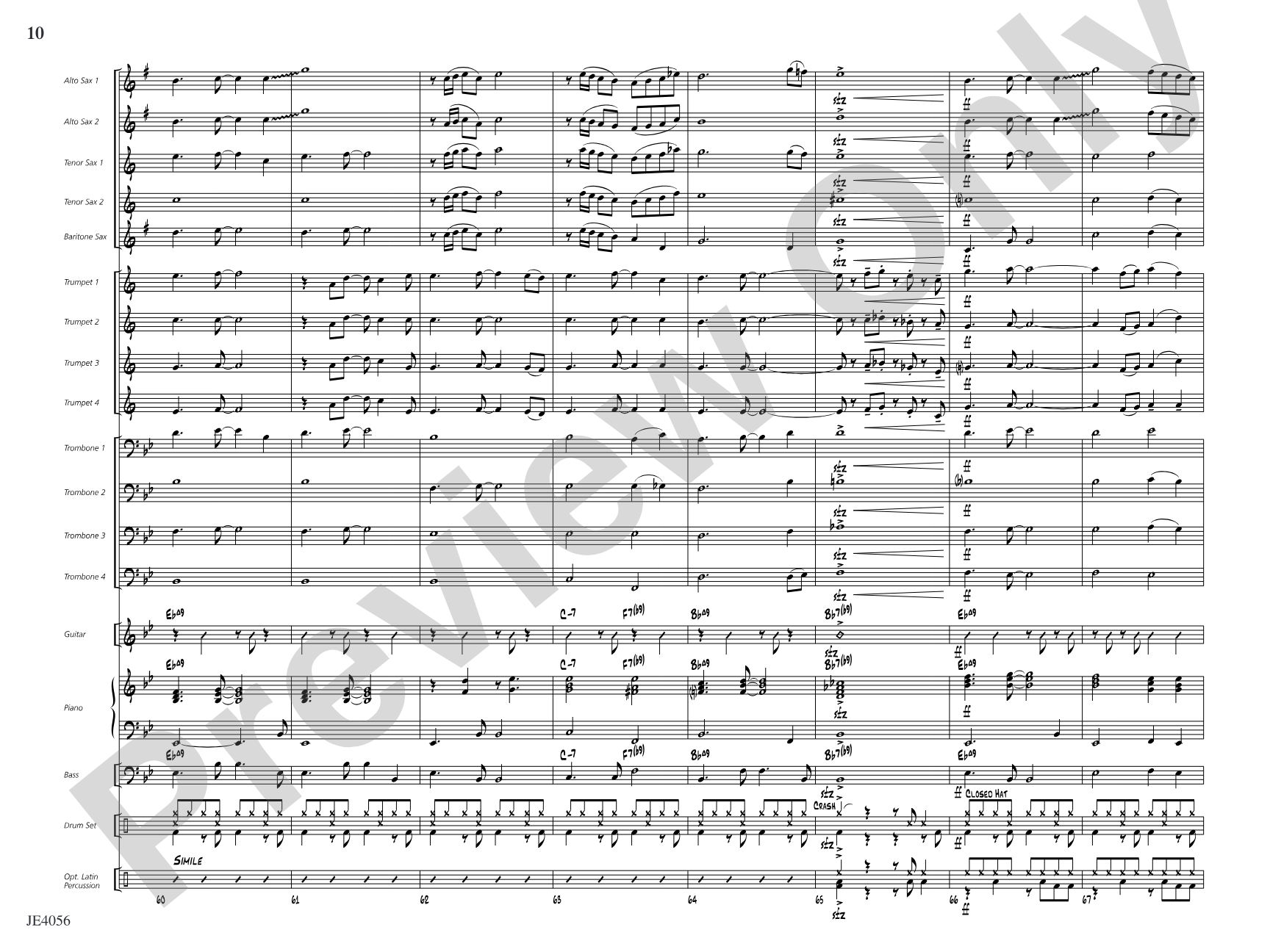 Recuerdos del corazón (Memories from the Heart): Jazz Ensemble Conductor Score & Parts