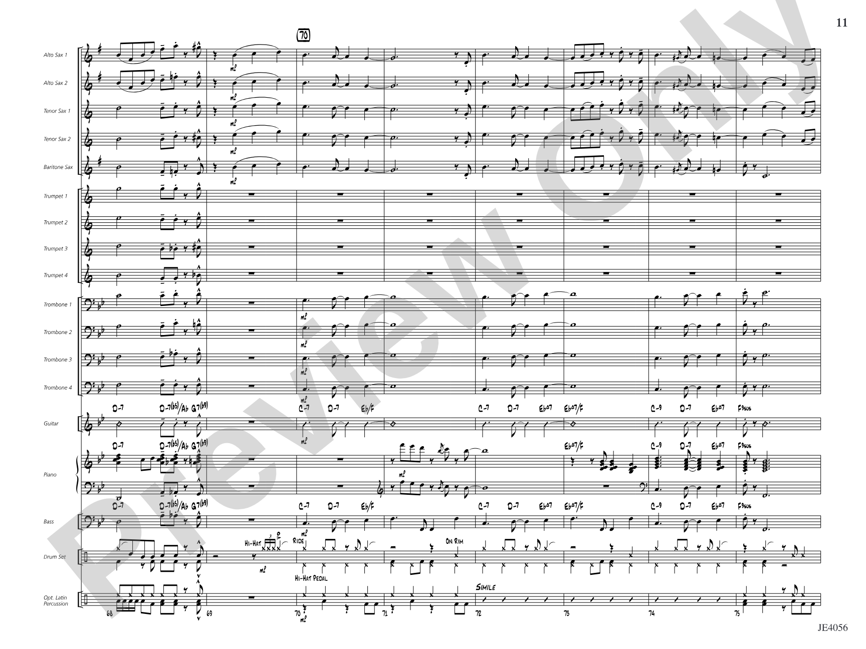 Recuerdos del corazón (Memories from the Heart): Jazz Ensemble Conductor Score & Parts